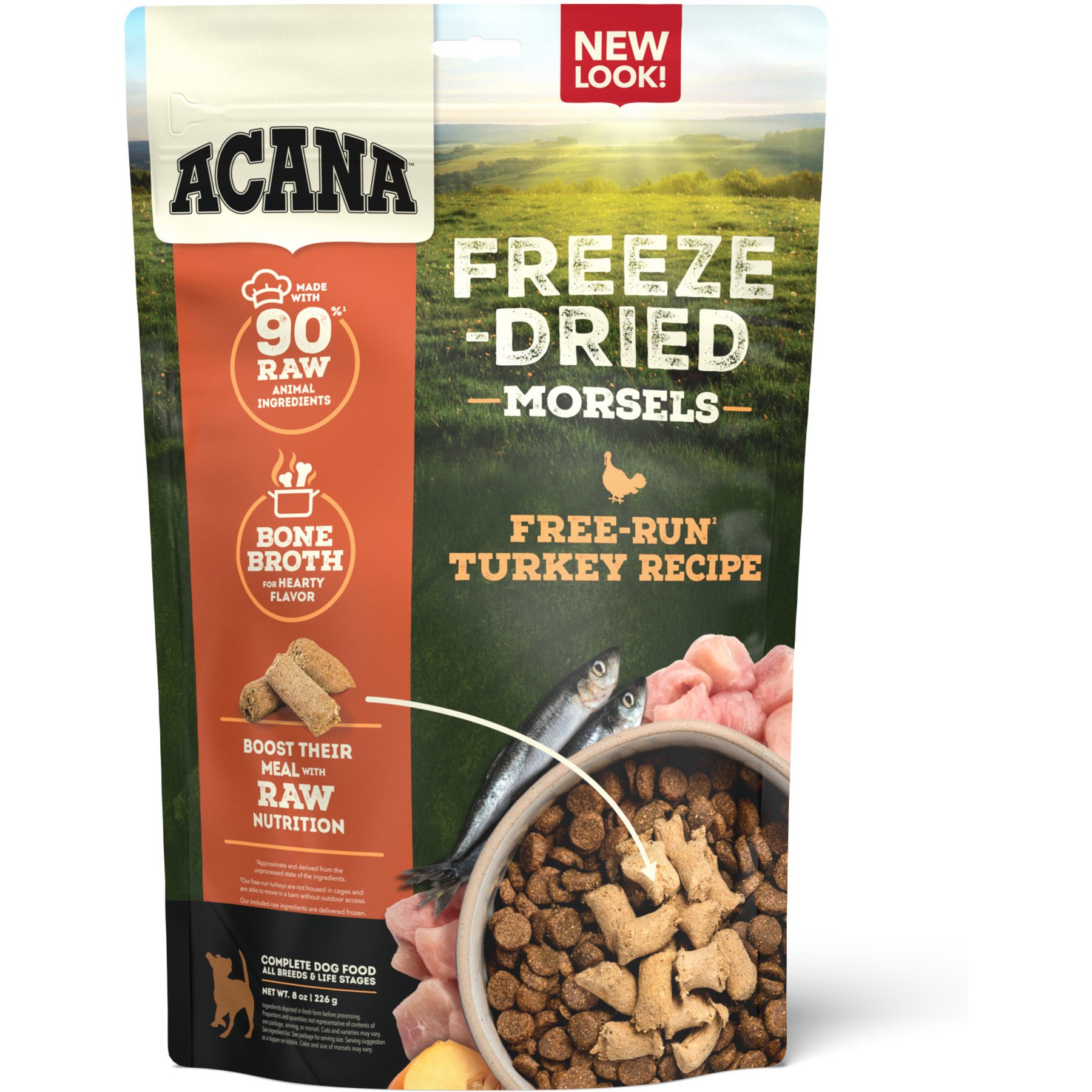 ACANA Free-Run Turkey Morsels Grain-Free High-Protein Freeze-Dried Dog Food & Topper