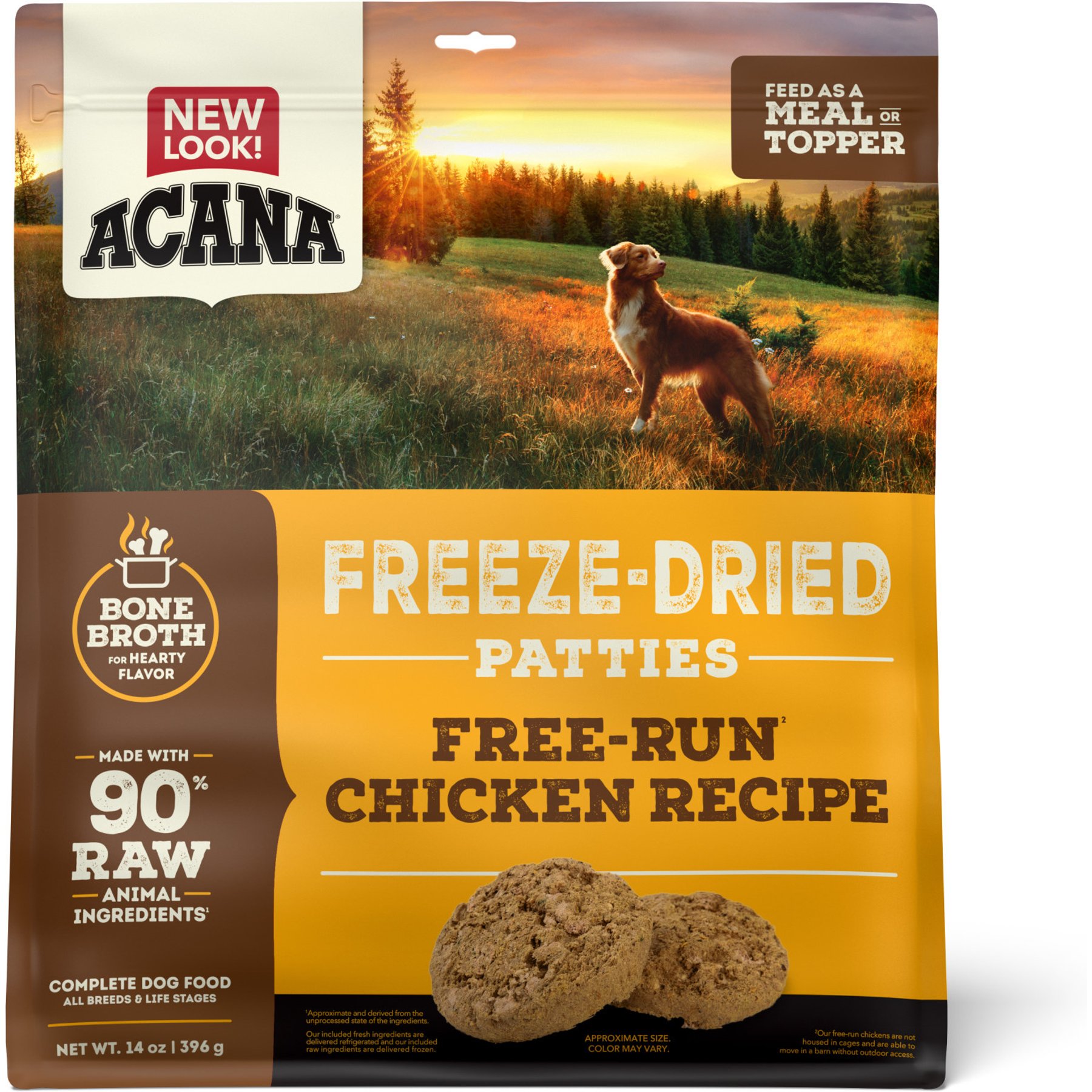 ACANA Free-Run Chicken Patties Grain-Free High-Protein Freeze-Dried Dog Food & Topper
