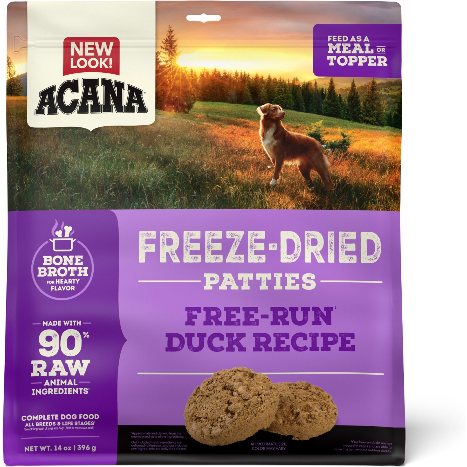 ACANA Free-Run Duck Patties Grain-Free High-Protein Freeze-Dried Dog Food & Topper