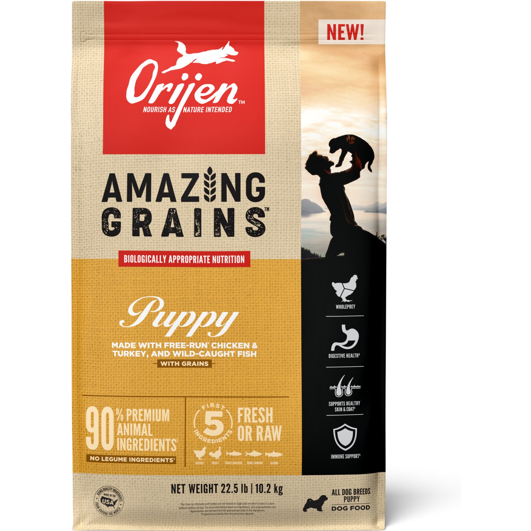 ORIJEN Amazing Grains High-Protein Puppy Dry Dog Food