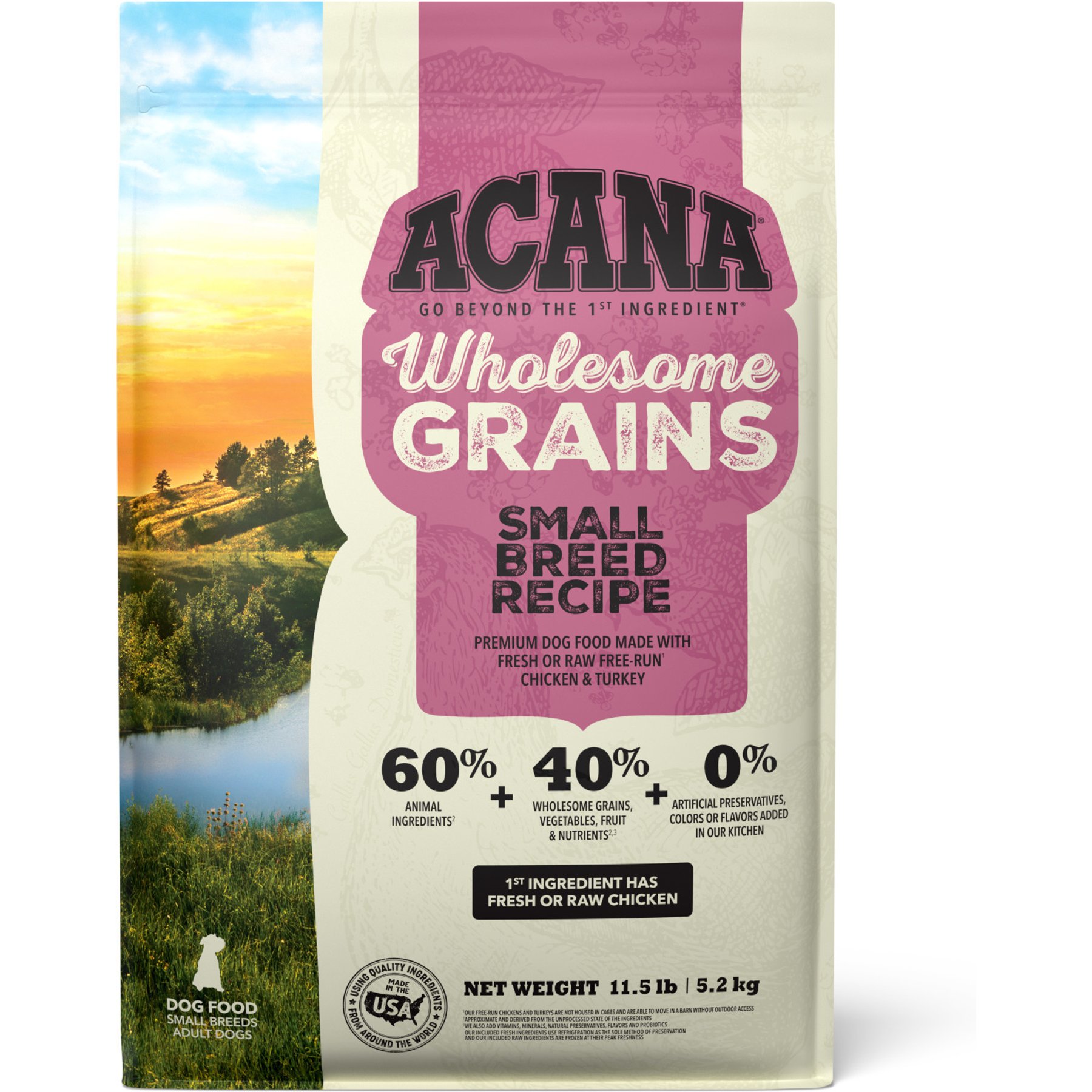 ACANA Wholesome Grains Small Breed Real Chicken Eggs & Turkey Dry Dog Food