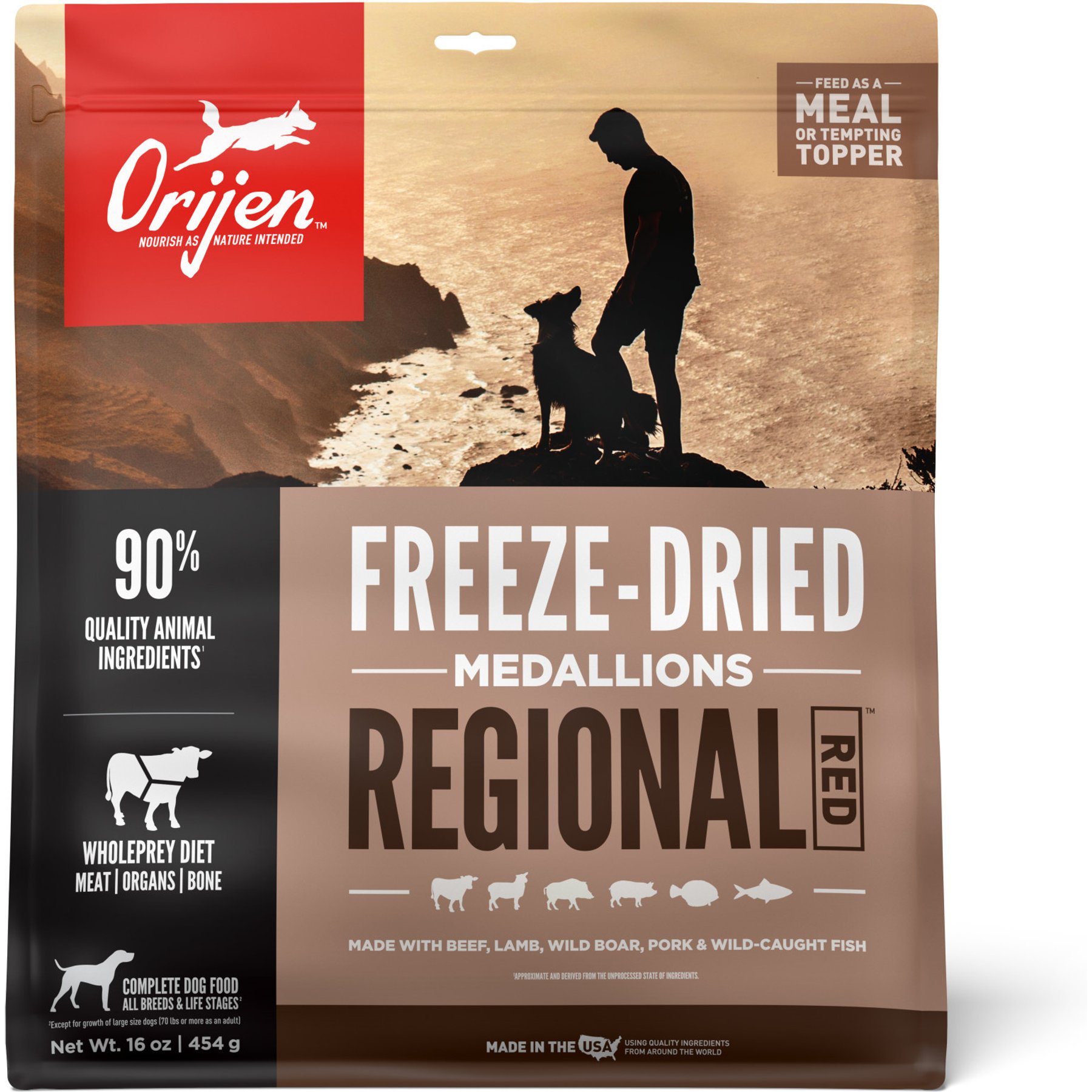 ORIJEN Regional Red Grain-Free High-Protein Freeze-Dried Dog Food & Topper