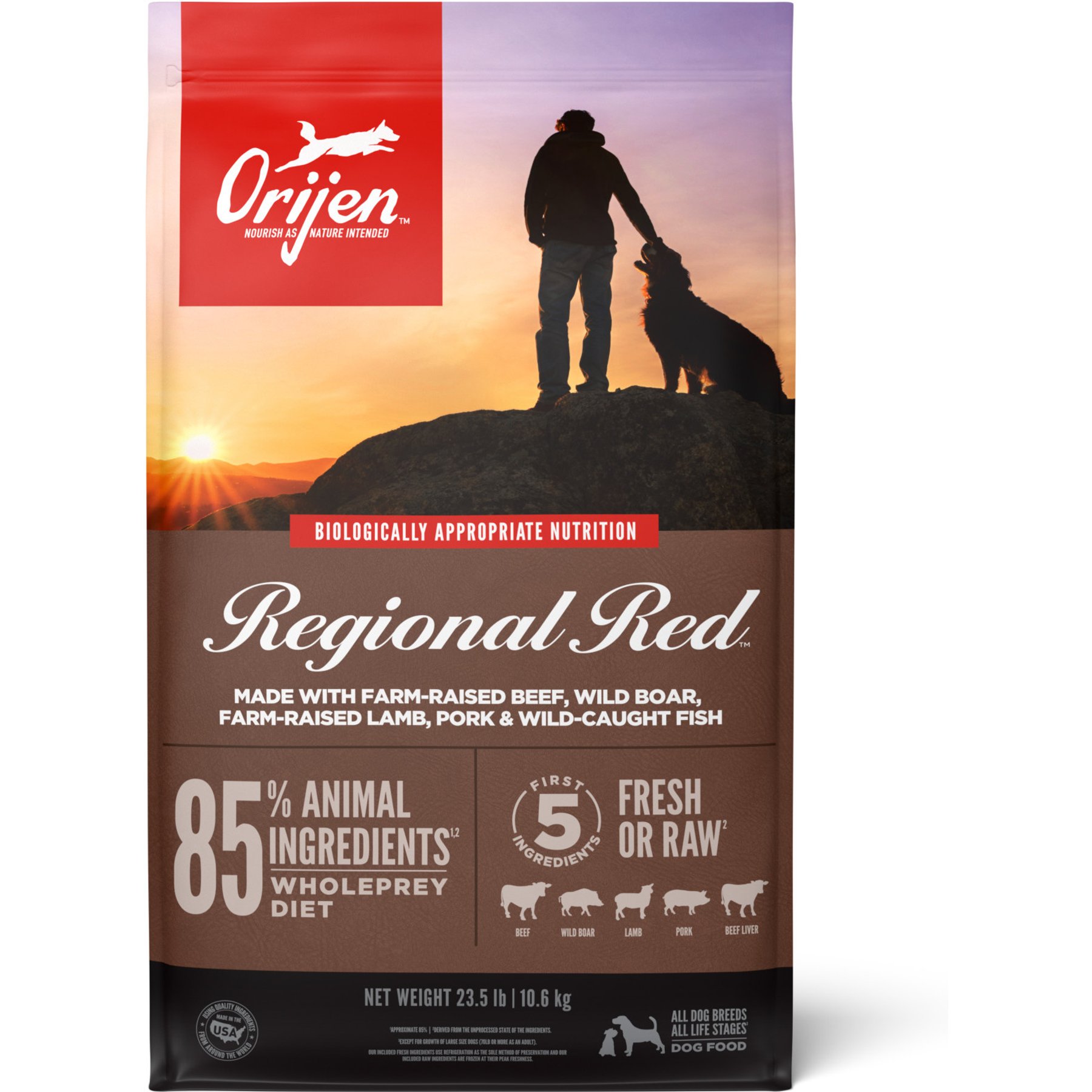 ORIJEN Regional Red Grain-Free Poultry Free High-Protein Dry Dog Food