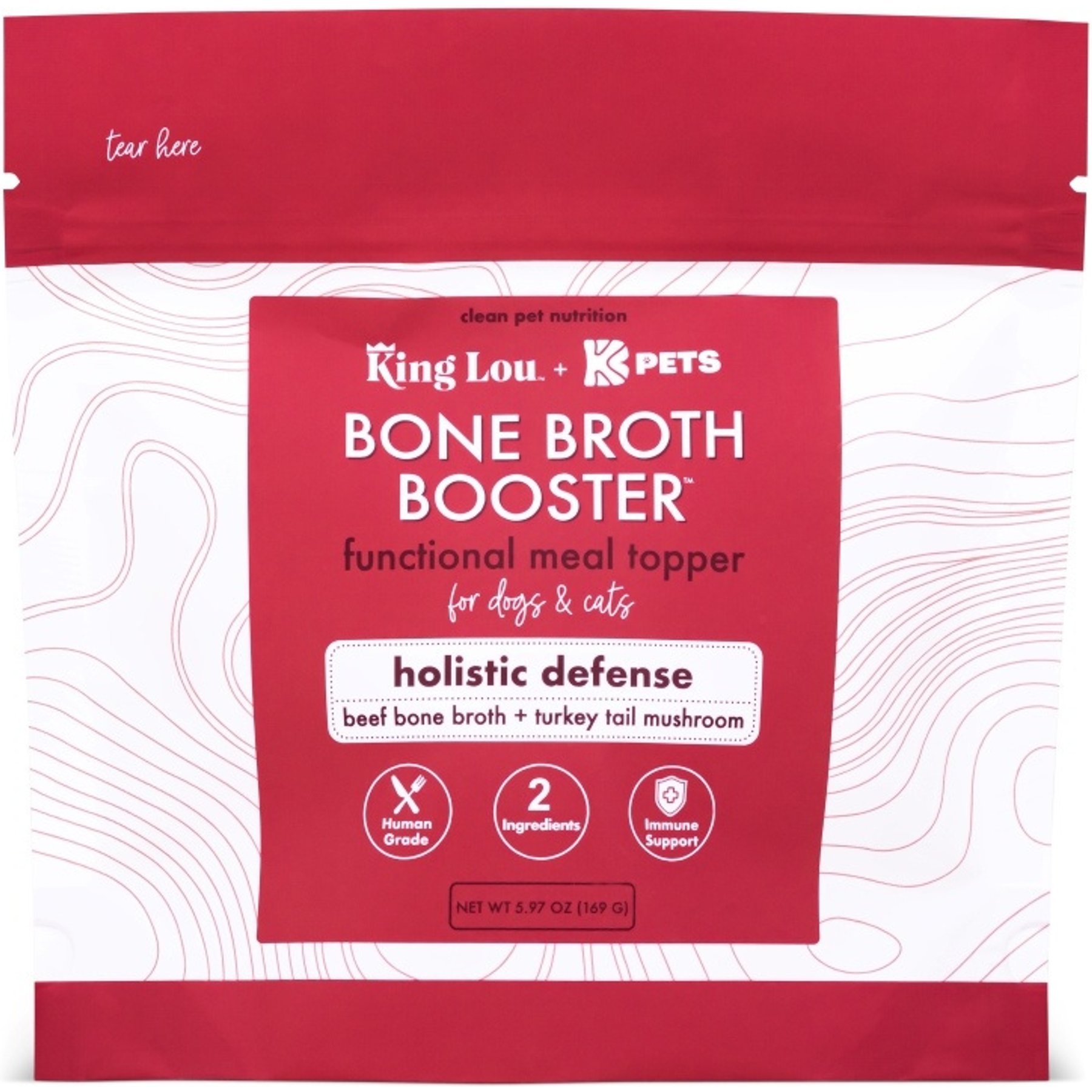 King Lou Bone Broth Booster Holistic Defense Dog Food Topping