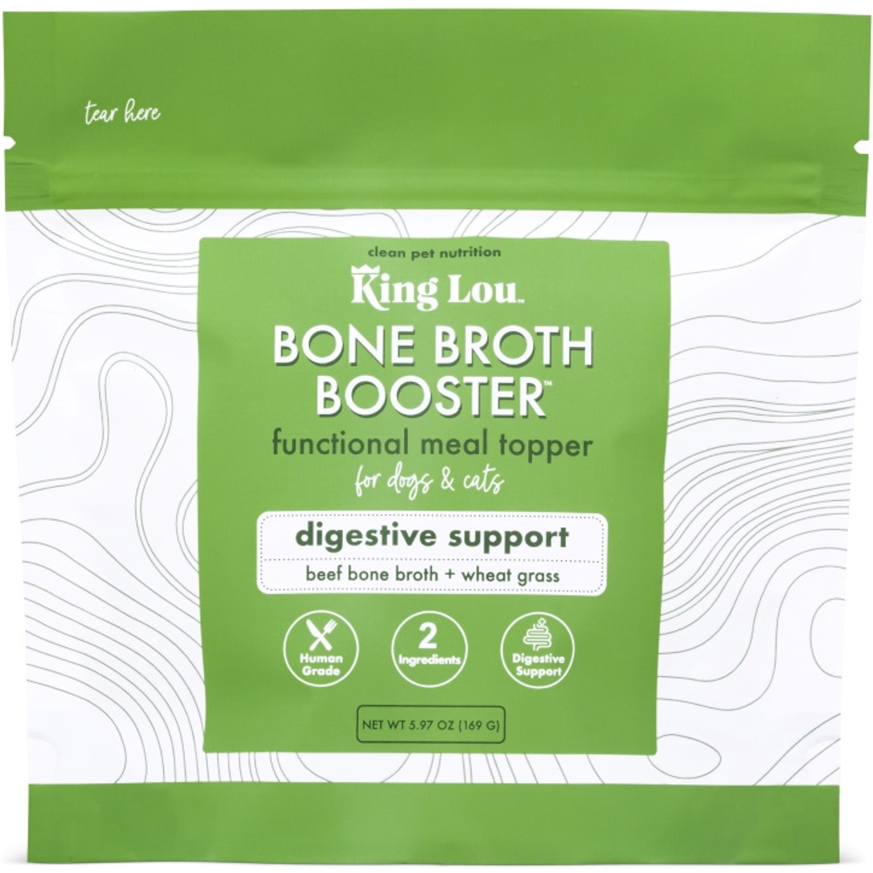 King Lou Bone Broth Booster Digestive Support Dog Food Topping