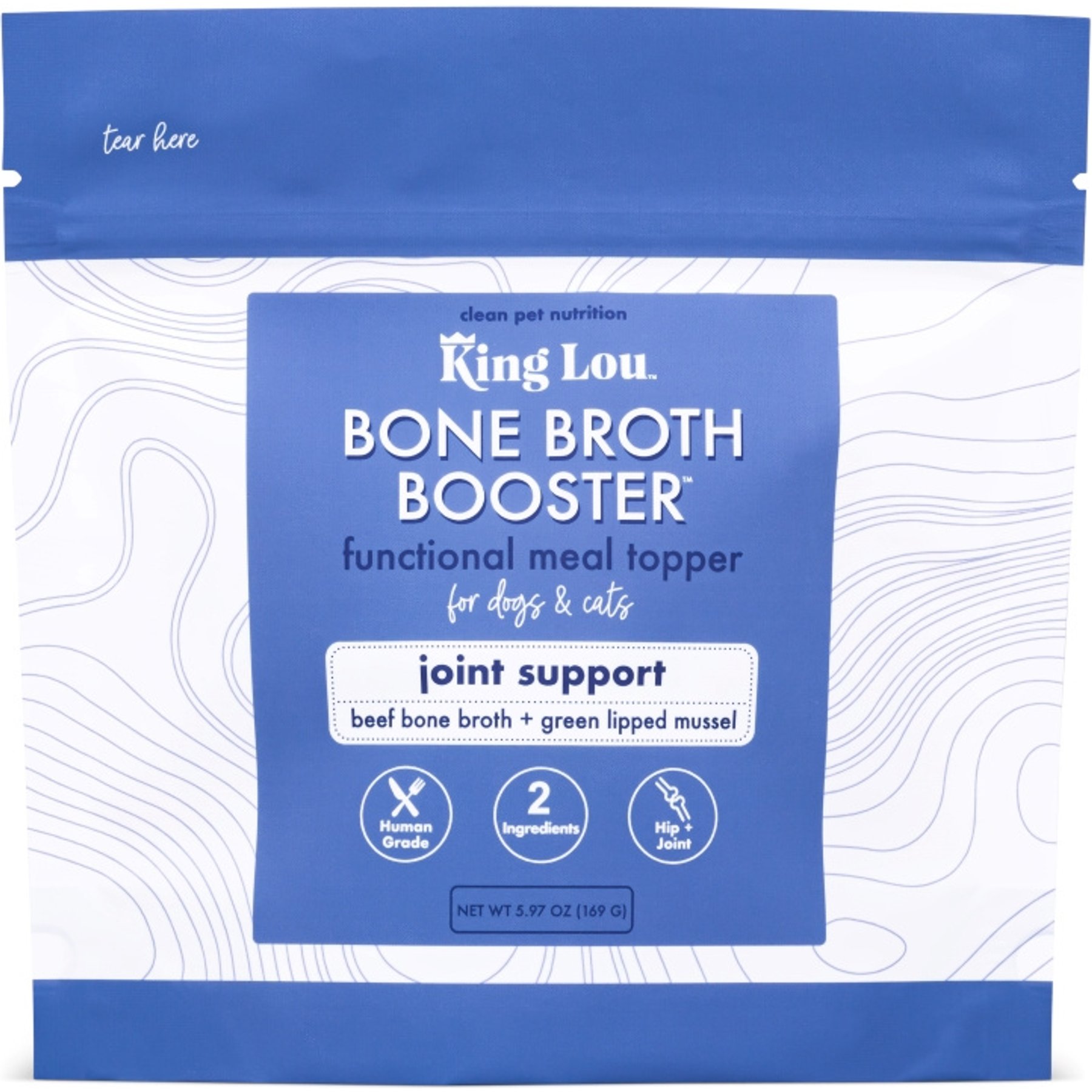 King Lou Bone Broth Booster Joint Support Dog Food Topping
