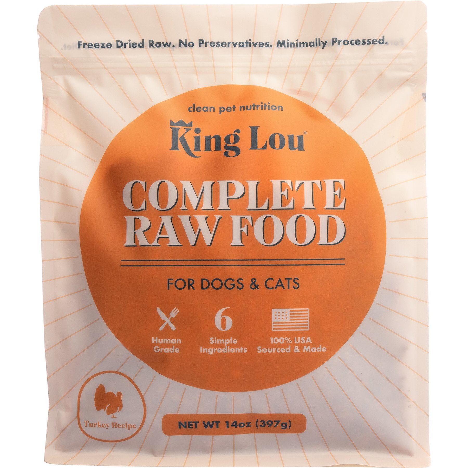 King Lou Complete Raw Food Turkey Freeze-Dried Dog Food