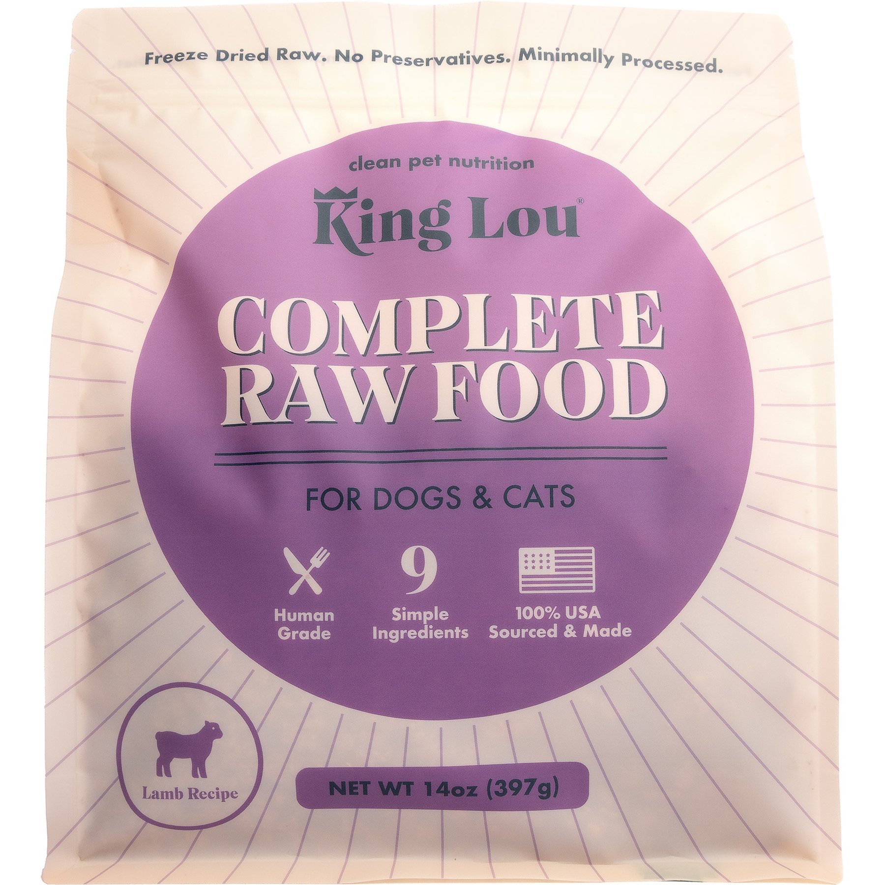 King Lou Complete Raw Food Lamb Freeze-Dried Dog Food