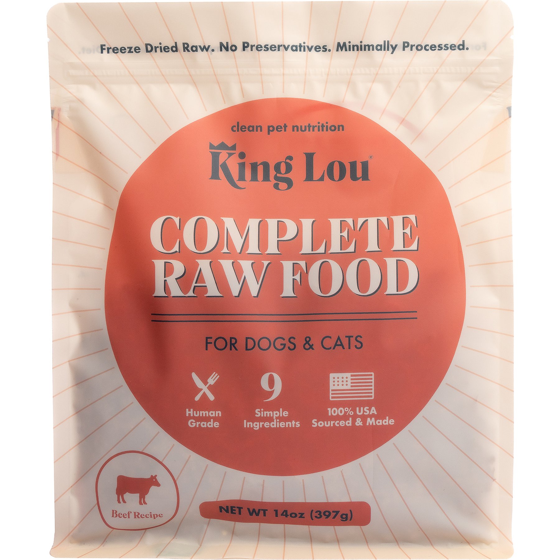 King Lou Complete Raw Food Beef Freeze-Dried Dog Food