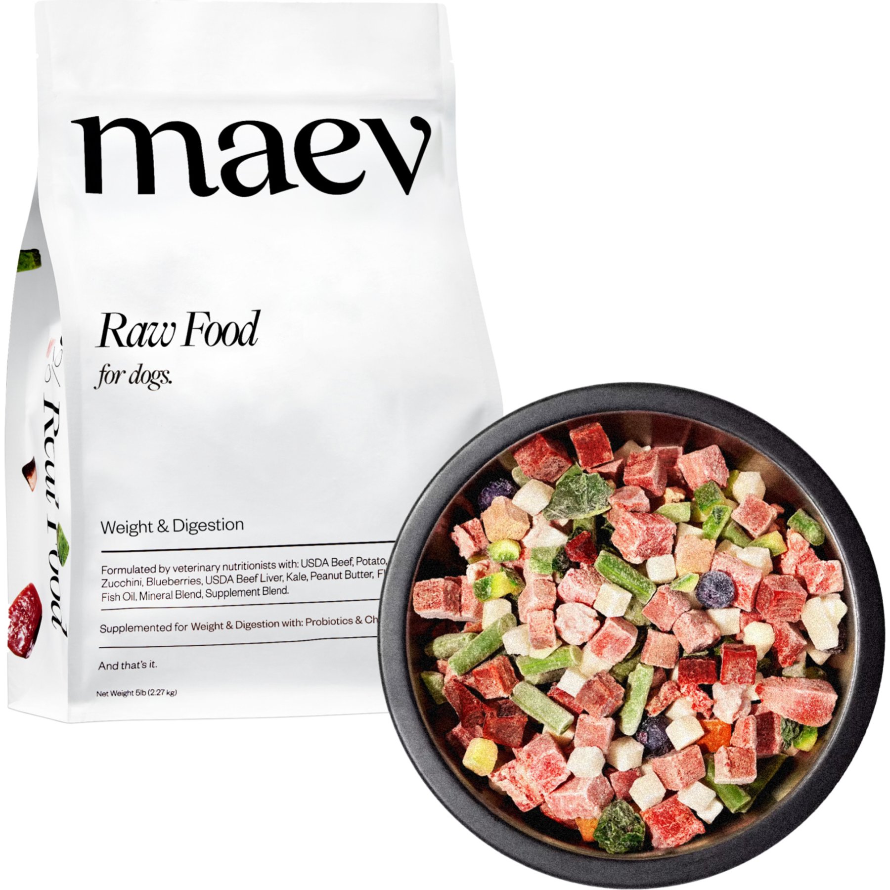 MAEV Weight & Digestion Human-Grade Raw Frozen Beef Dog Food