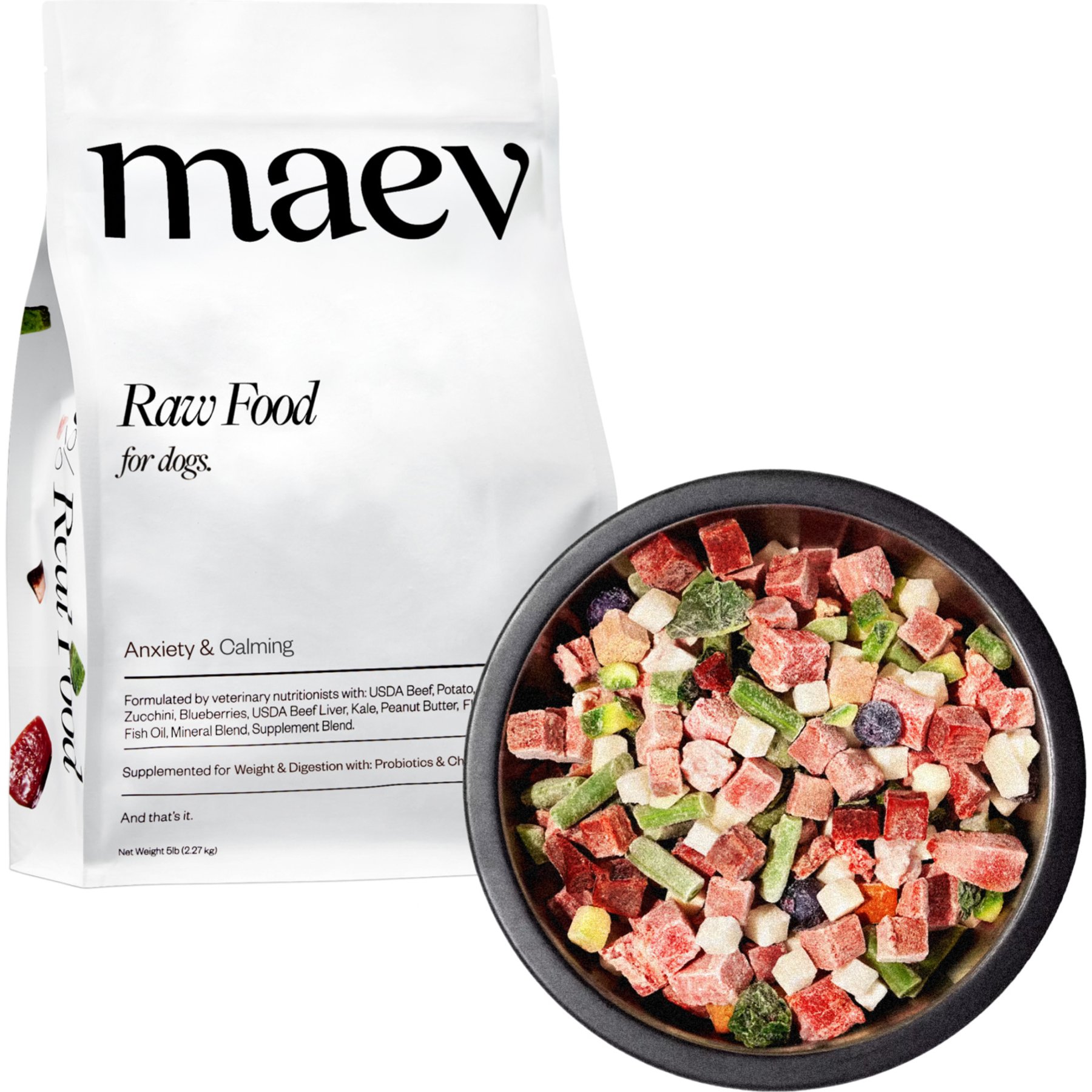 MAEV Anxiety & Calming Human-Grade Raw Frozen Beef Dog Food