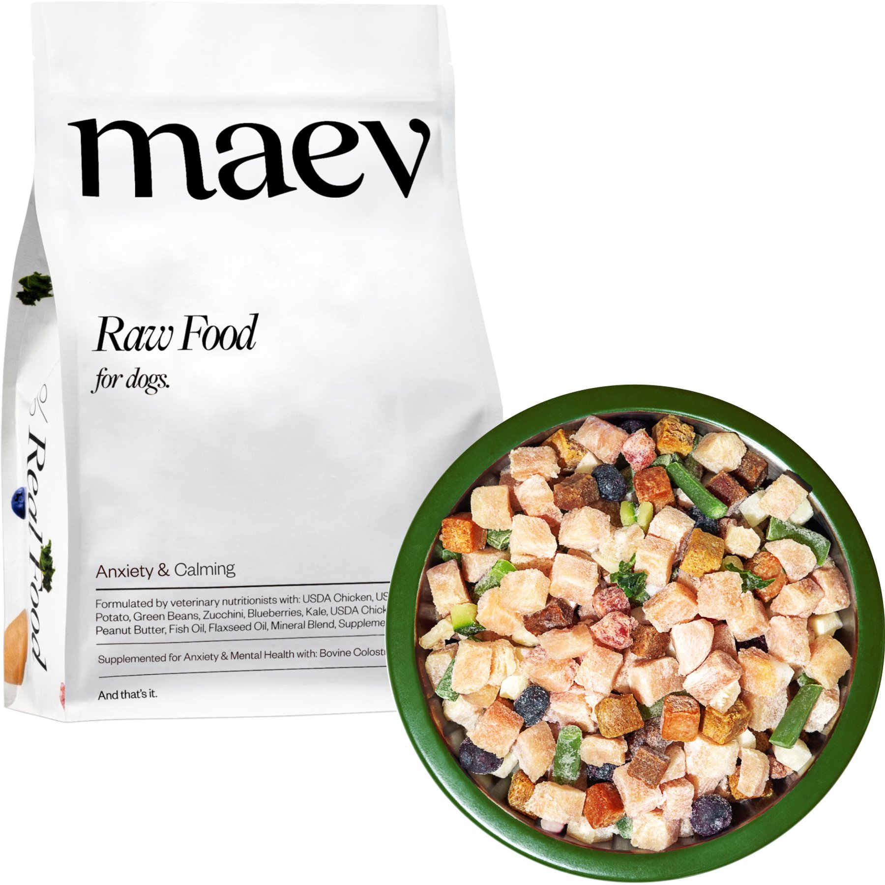 MAEV Anxiety & Calming Human-Grade Raw Frozen Chicken Dog Food