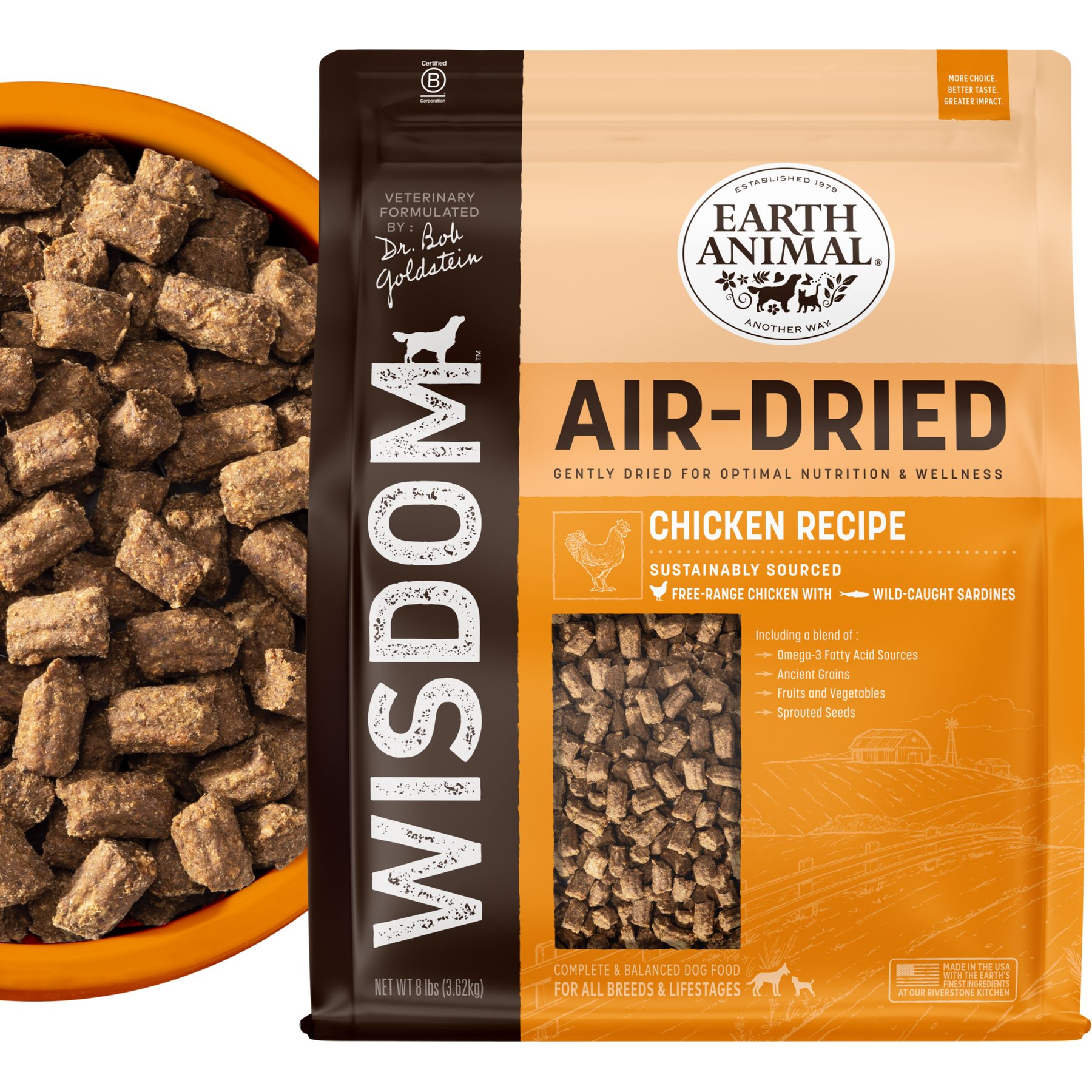 Earth Animal Wisdom Air-Dried Chicken Recipe Premium Natural Dog Food