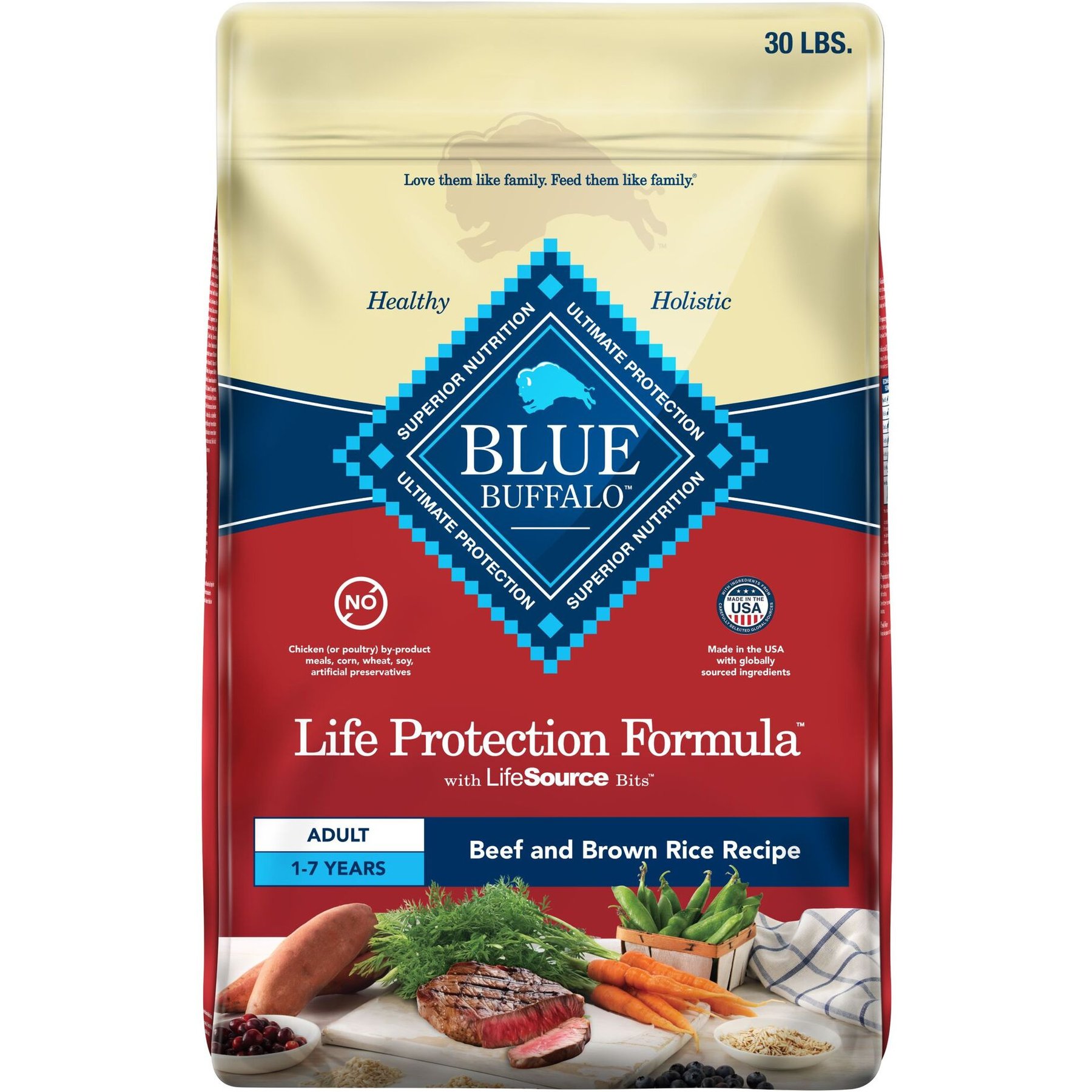 Blue Buffalo Life Protection Formula Adult Beef & Brown Rice Recipe Dry Dog Food