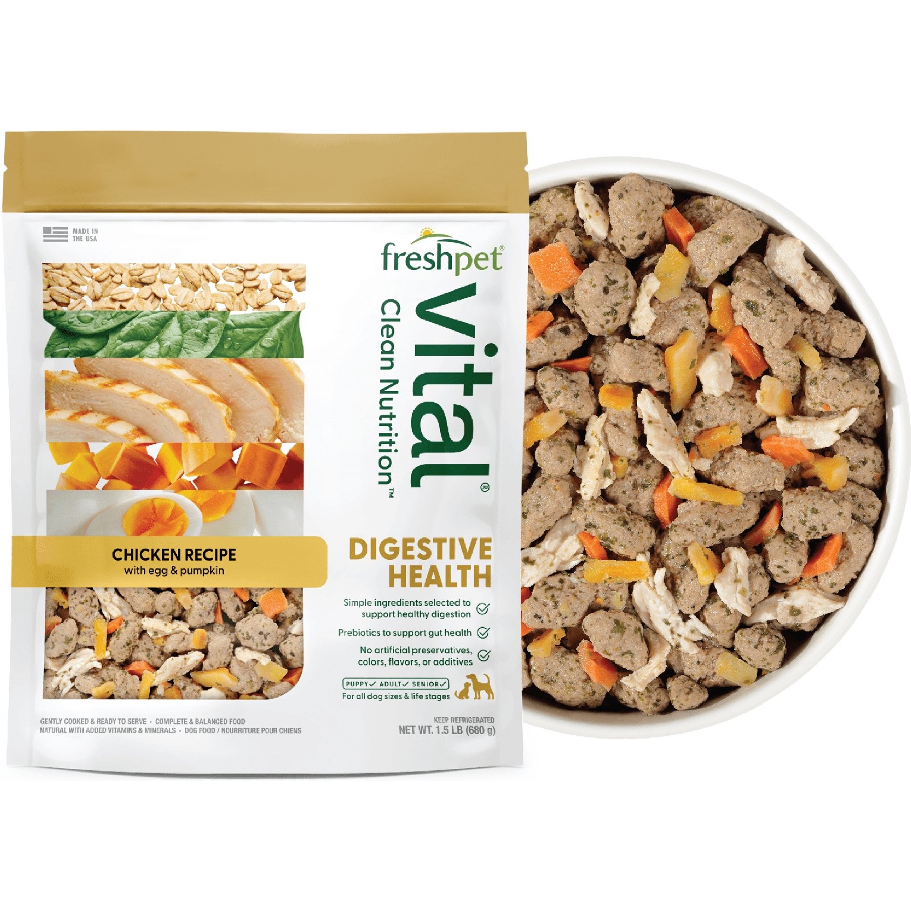 Freshpet Vital Benefits Digestive Health Fresh Dog Food