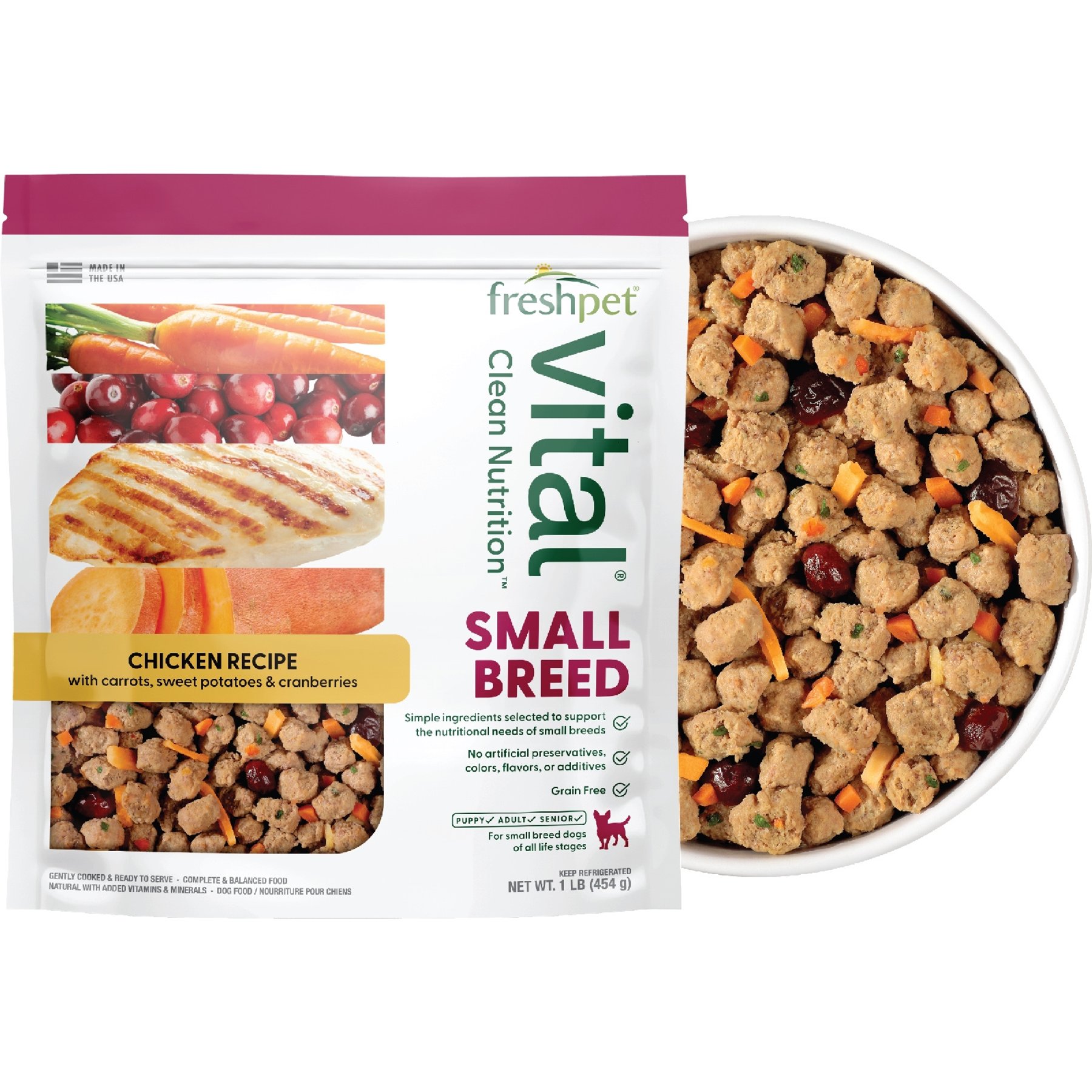 Freshpet Vital Chicken Recipe Grain-Free Small Breed Fresh Dog Food