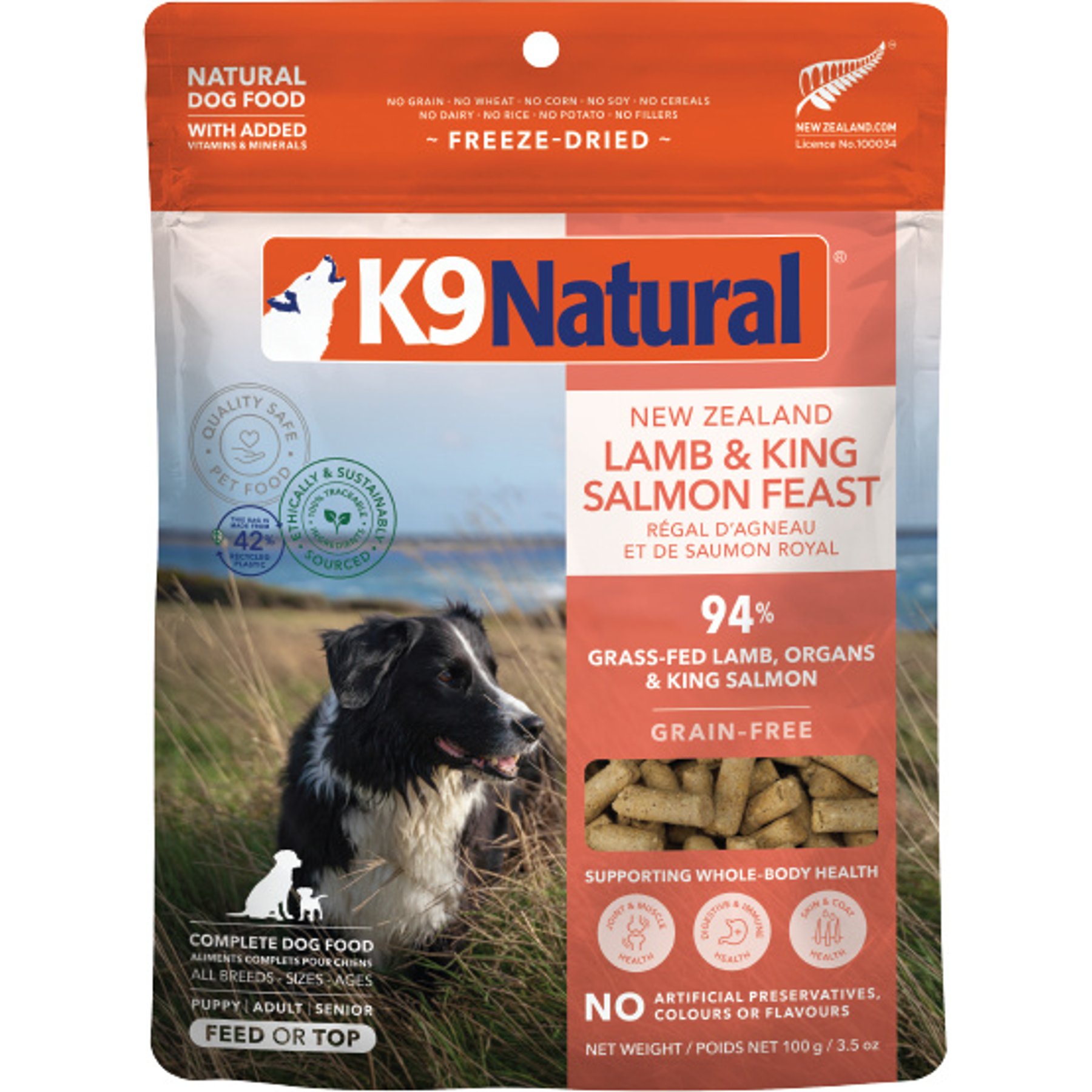 K9 Natural New Zealand Lamb & King Salmon Feast Grain-Free Freeze-Dried Dog Food
