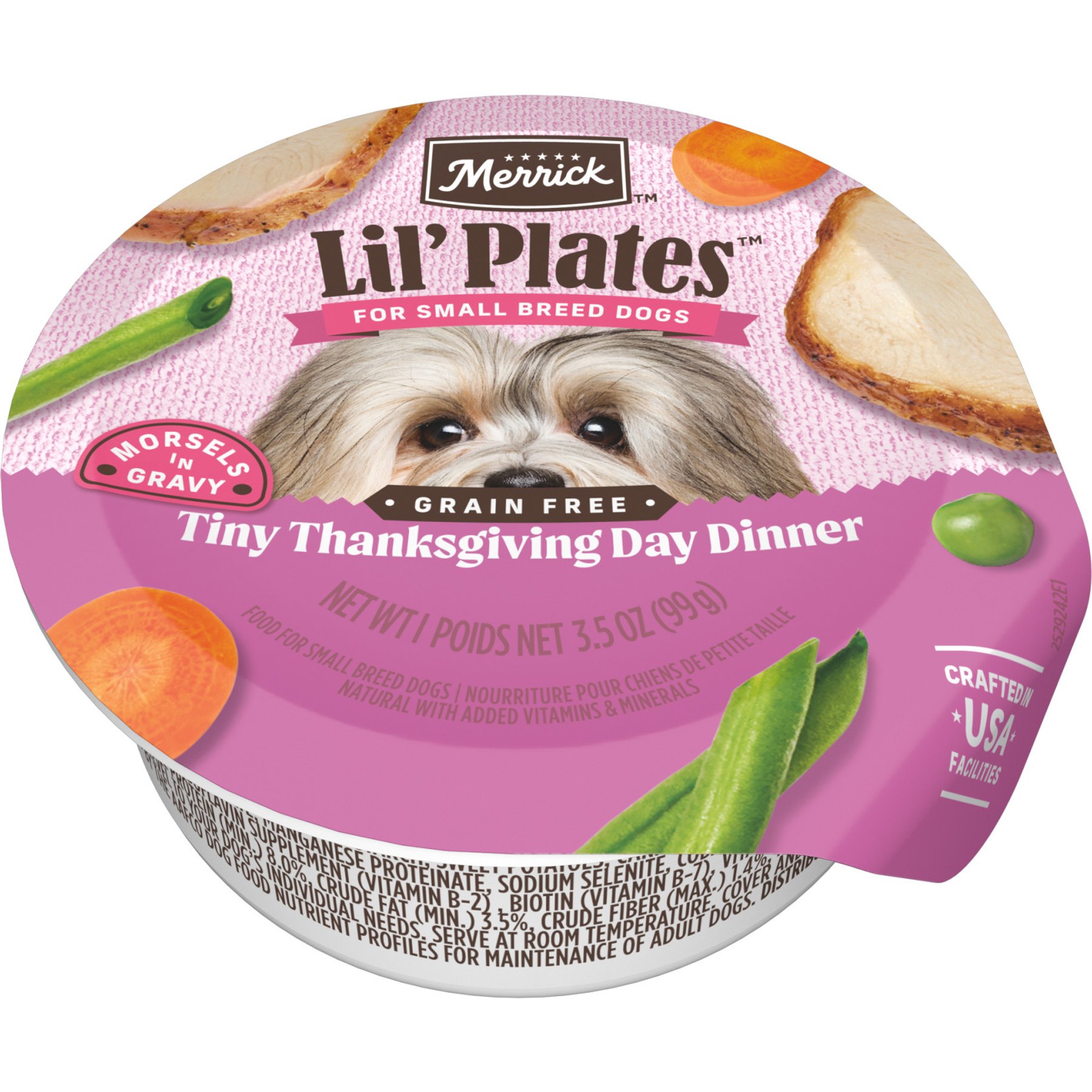 Merrick Lil' Plates Premium Grain-Free Small Breed Wet Dog Food Tiny Thanksgiving Day Dinner