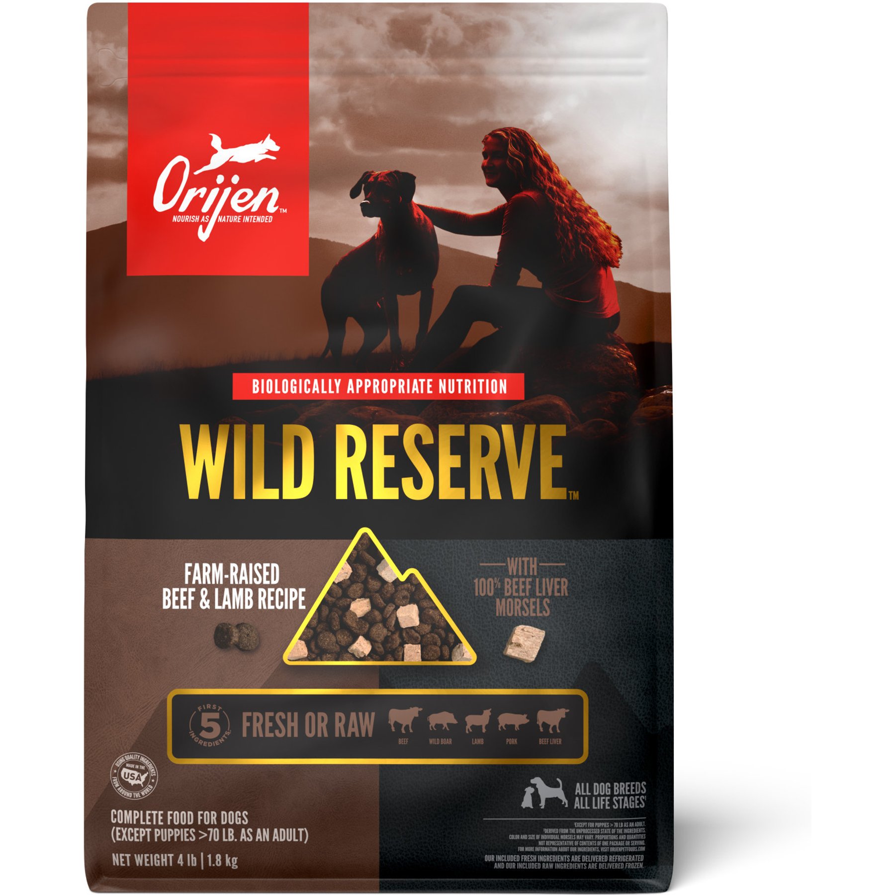 ORIJEN Wild Reserve Farm-Raised Beef & Lamb Dry Dog Food