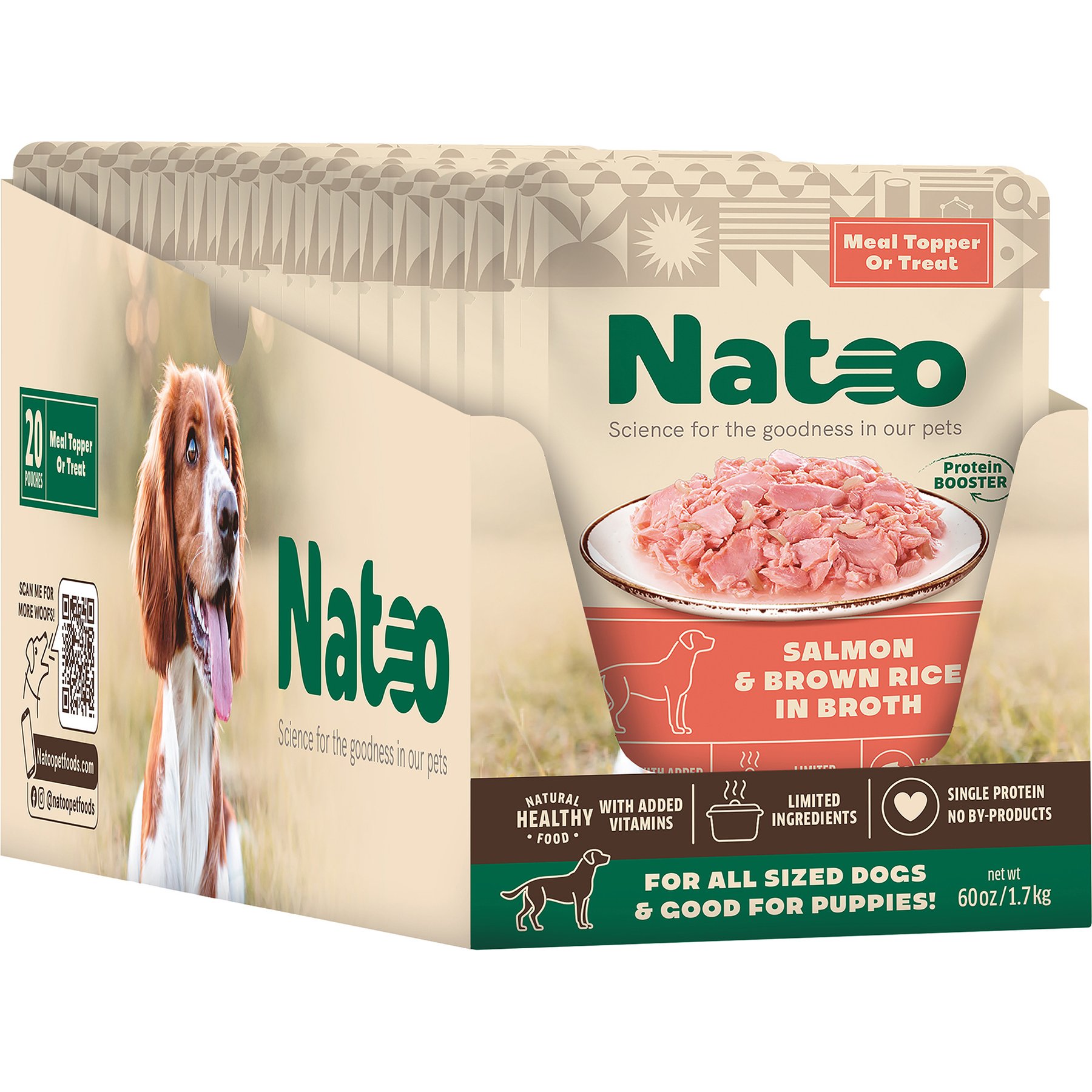 Natoo Salmon with Brown Rice Limited Ingredient Dog Food Topper