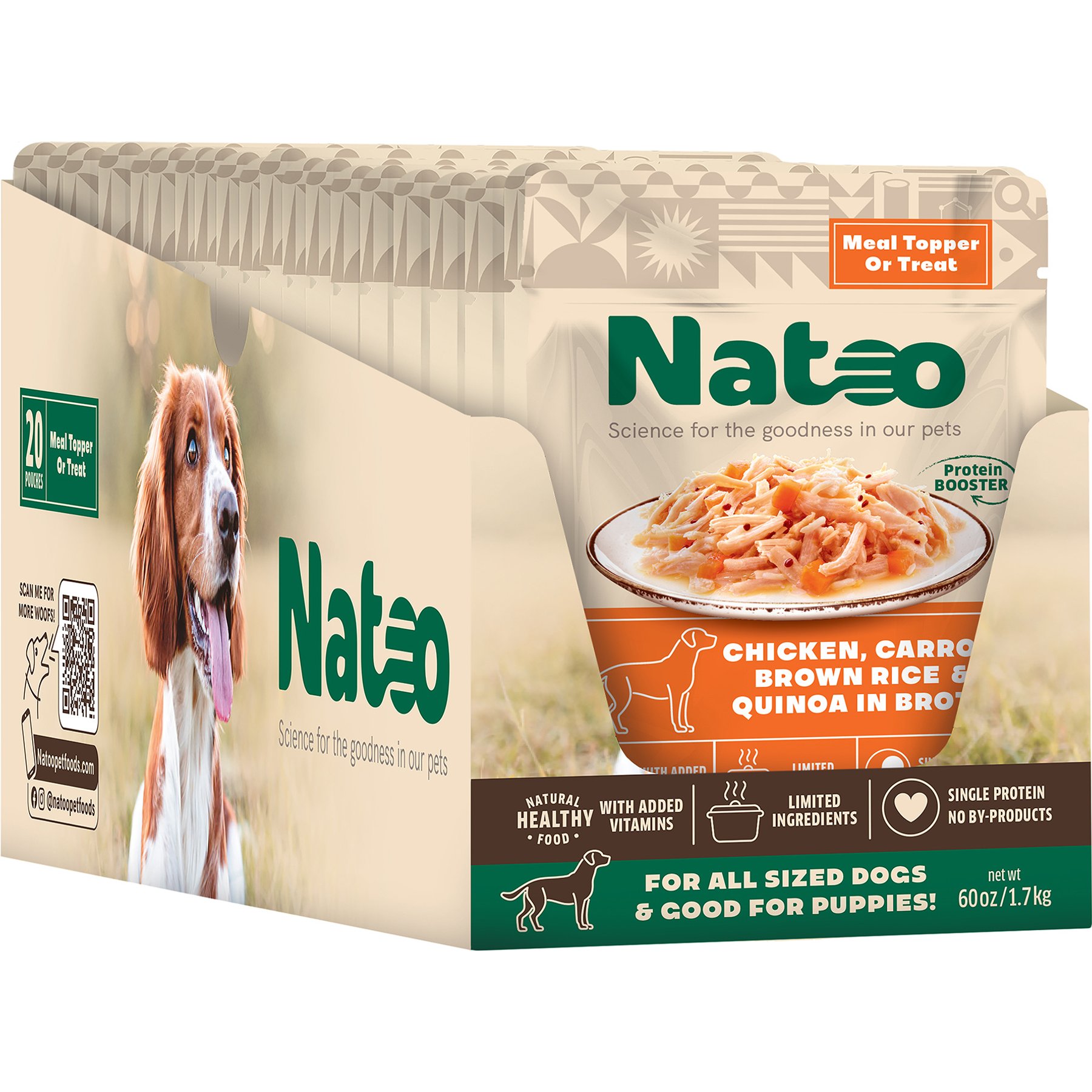Natoo Chicken, Carrot, Brown Rice & Quinoa Limited Ingredient Dog Food Topper