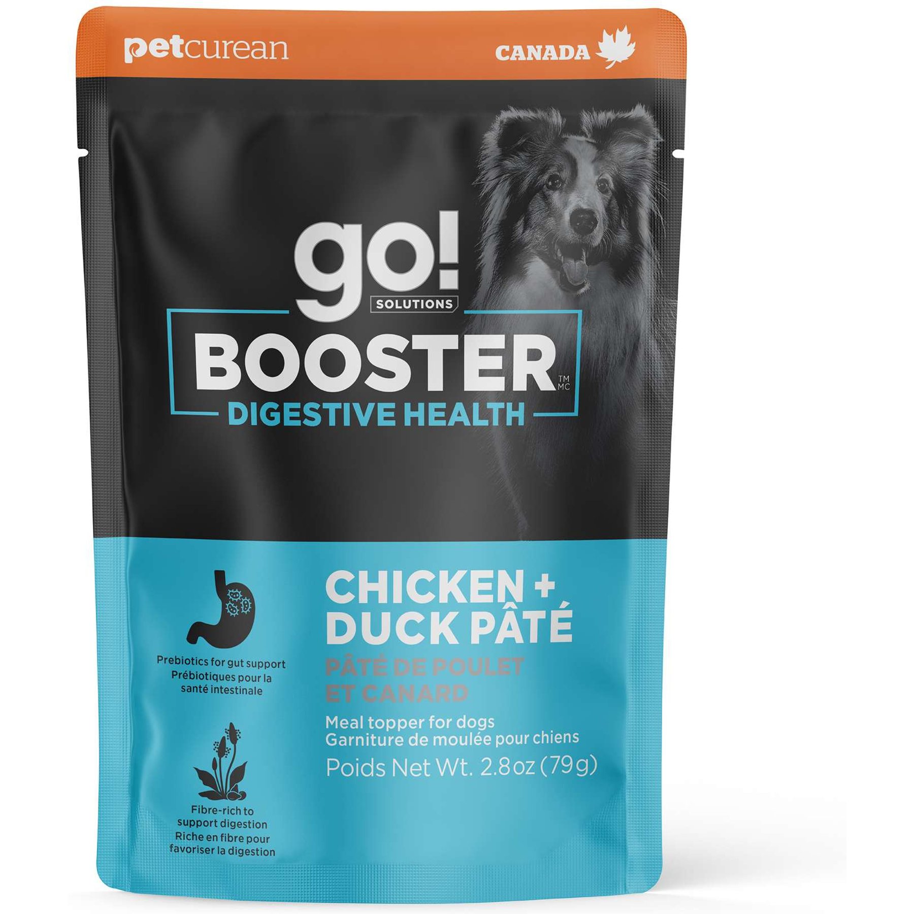 Go! Solutions Booster Digestive Health Chicken & Duck Pate Wet Dog Food, 2.8-oz pouch, 12 count