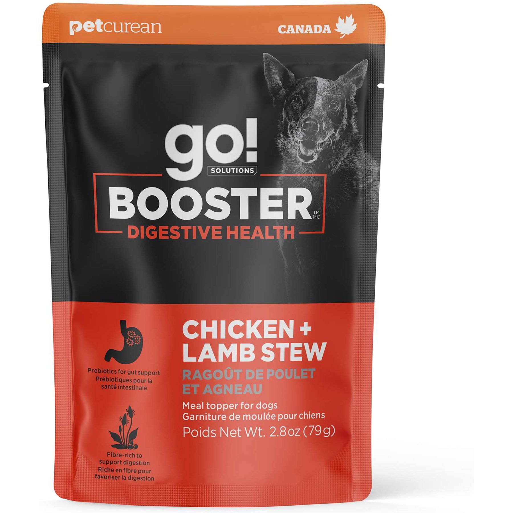Go! Solutions Booster Digestive Health Chicken & Lamb Stew Wet Dog Food, 2.8-oz pouch, 12 count