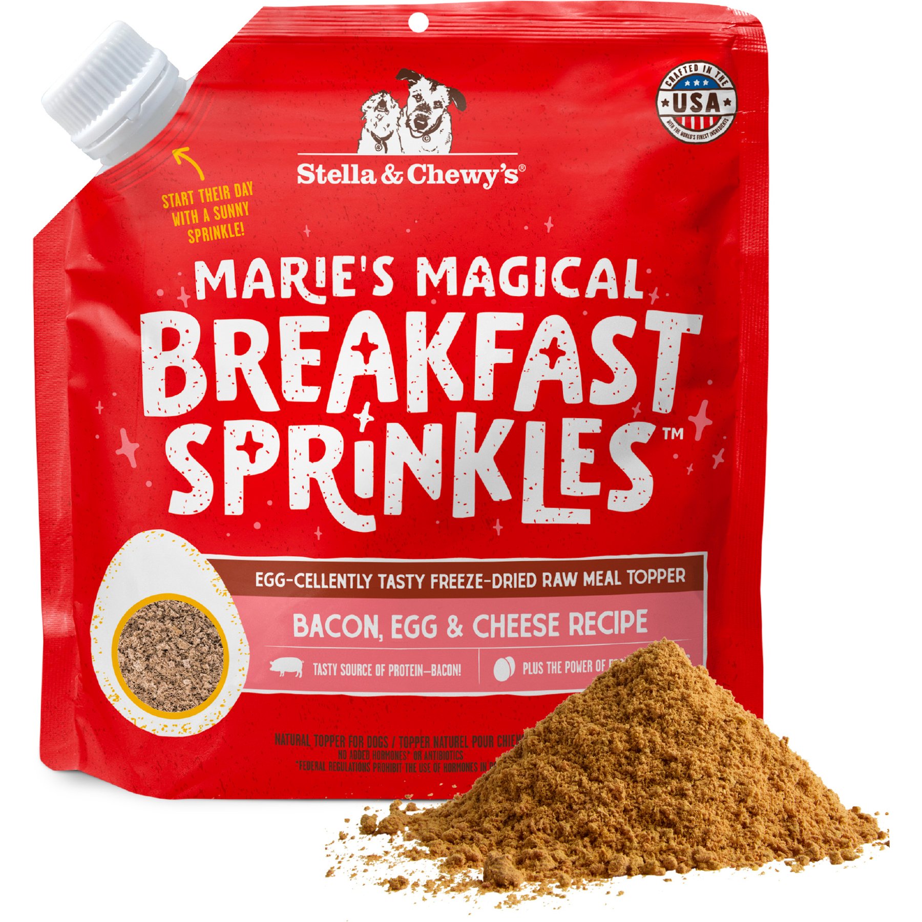 Stella & Chewy's Marie's Magical Breakfast Sprinkles Freeze-Dried Raw Bacon, Egg & Cheese Recipe Grain-Free Dog Food Topper