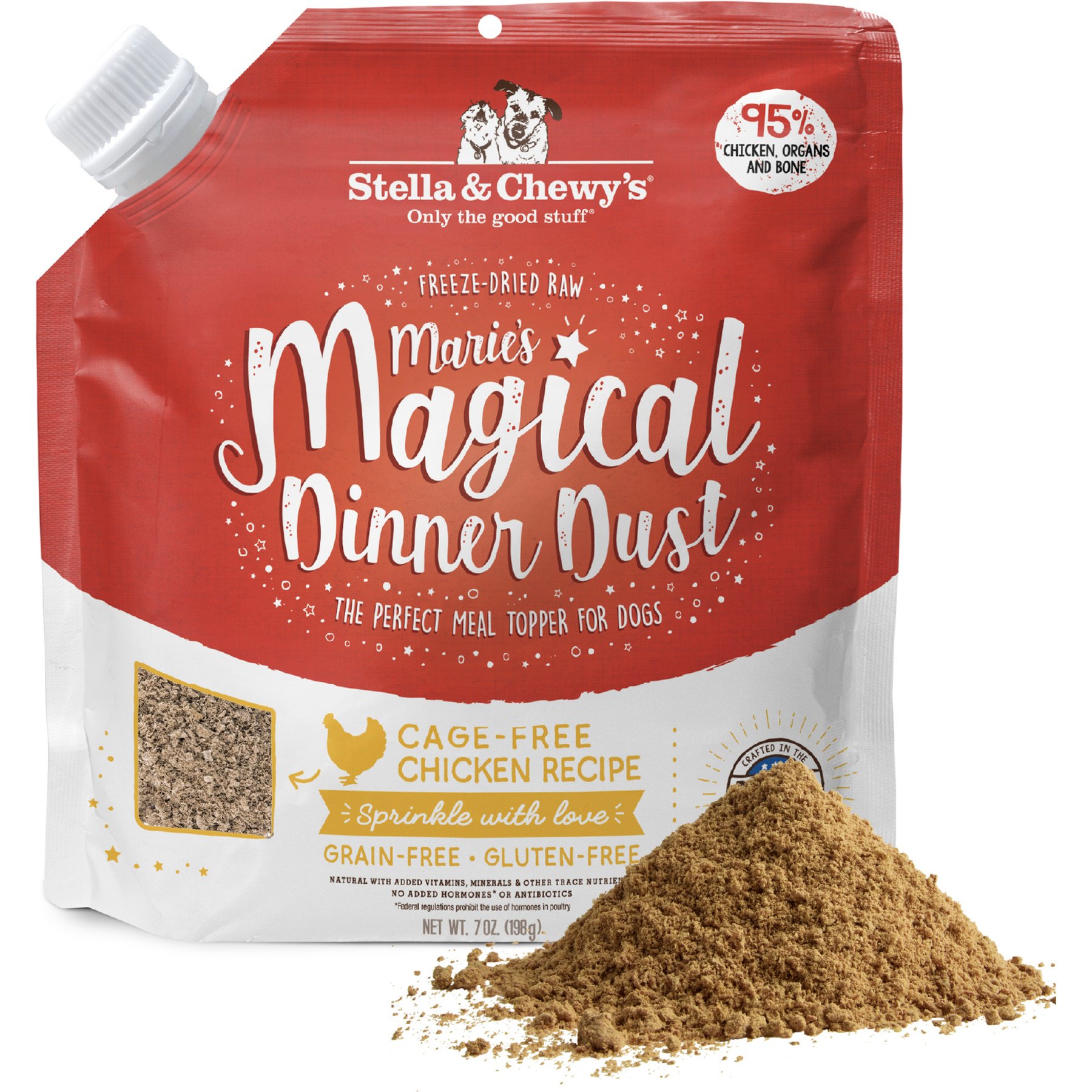 Stella & Chewy's Marie's Magical Dinner Dust Freeze-Dried Raw Cage-Free Chicken Dog Food Topper