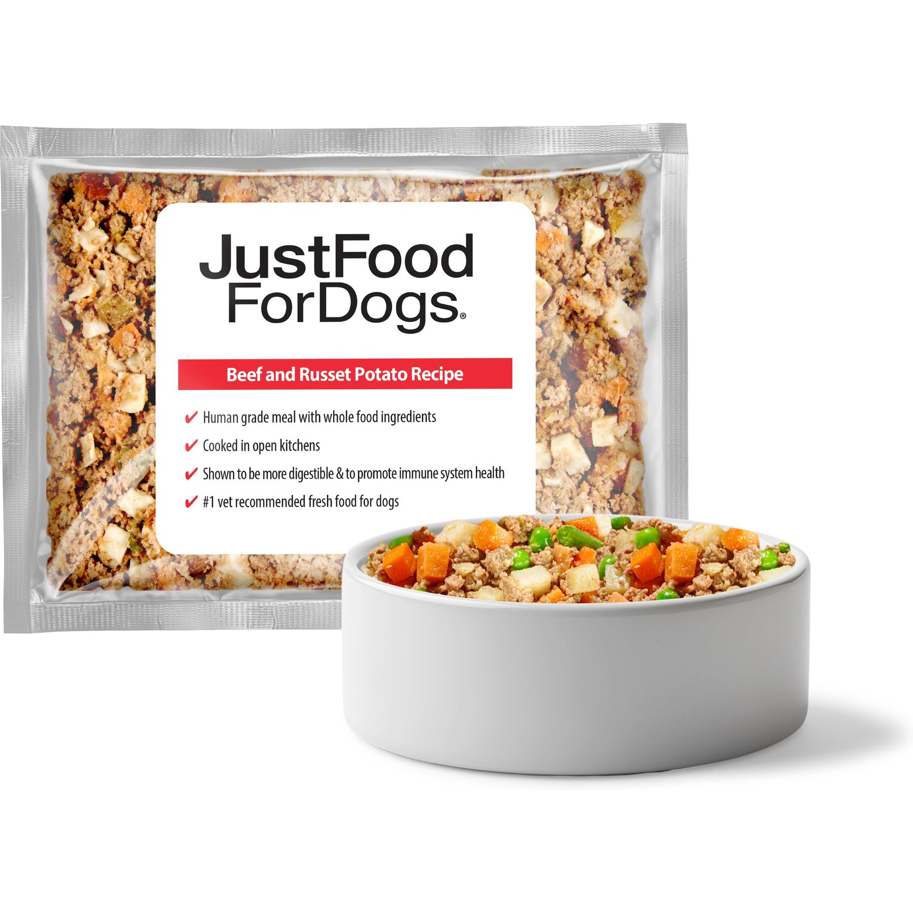 JustFoodForDogs Beef & Russet Potato Recipe Frozen Human-Grade Fresh Dog Food