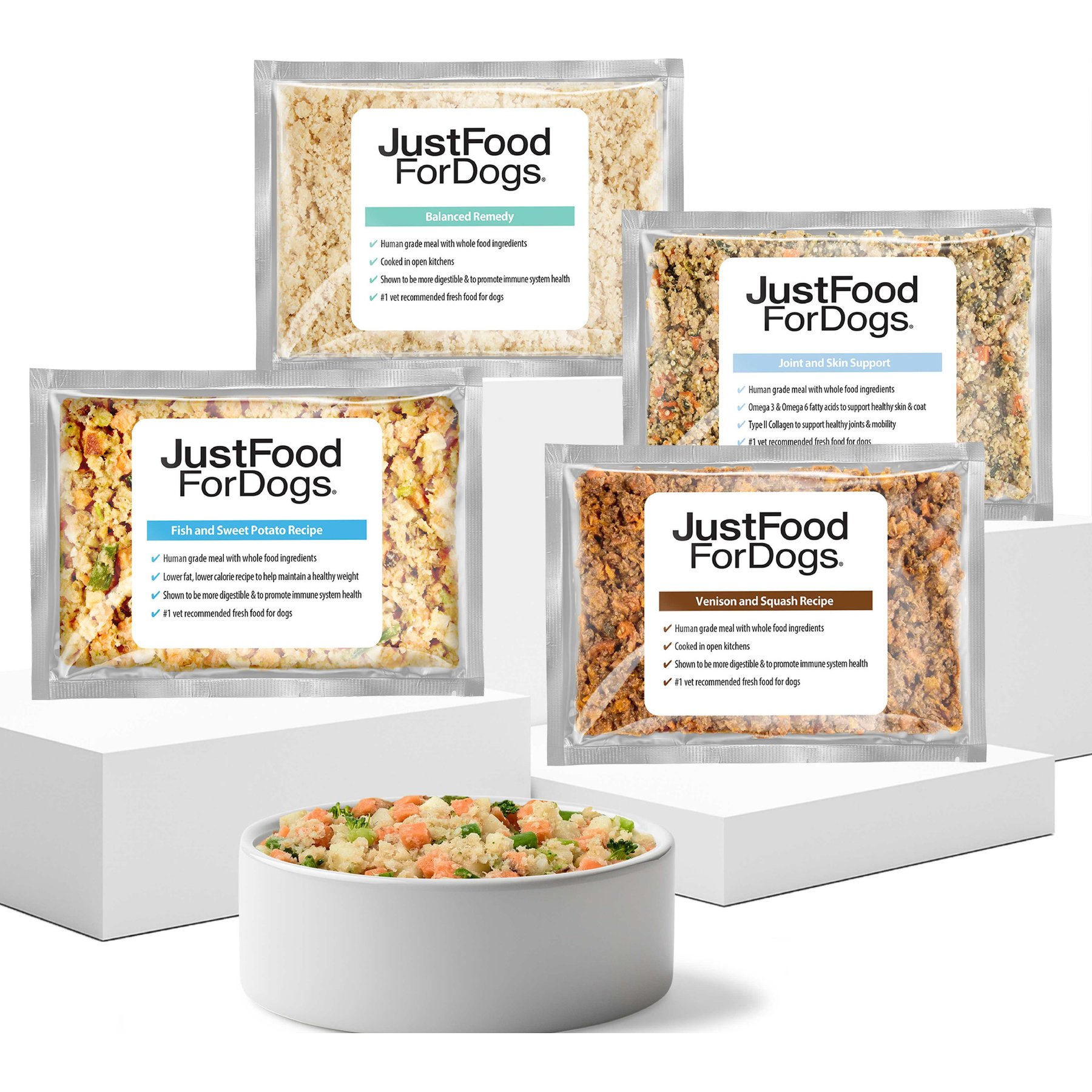JustFoodForDogs Sensitive Skin & Stomach Variety Pack Human-Grade Fresh Whole Dog Food