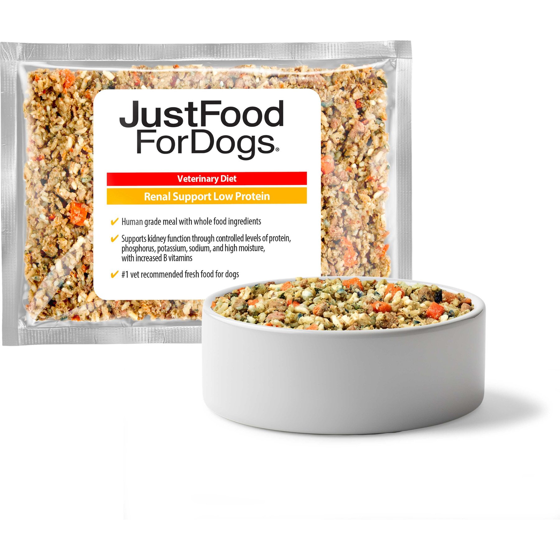 JustFoodForDogs Veterinary Diet Renal Support Low Protein Frozen Human-Grade Fresh Dog Food