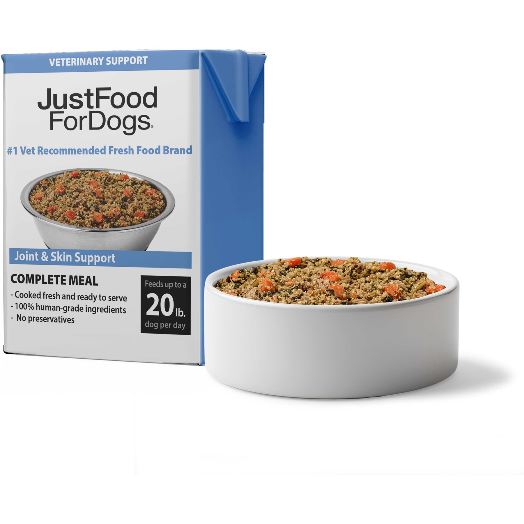 JustFoodForDogs PantryFresh Joint & Skin Support Recipe Fresh Dog Food, 12.5-oz pouch, case of 12