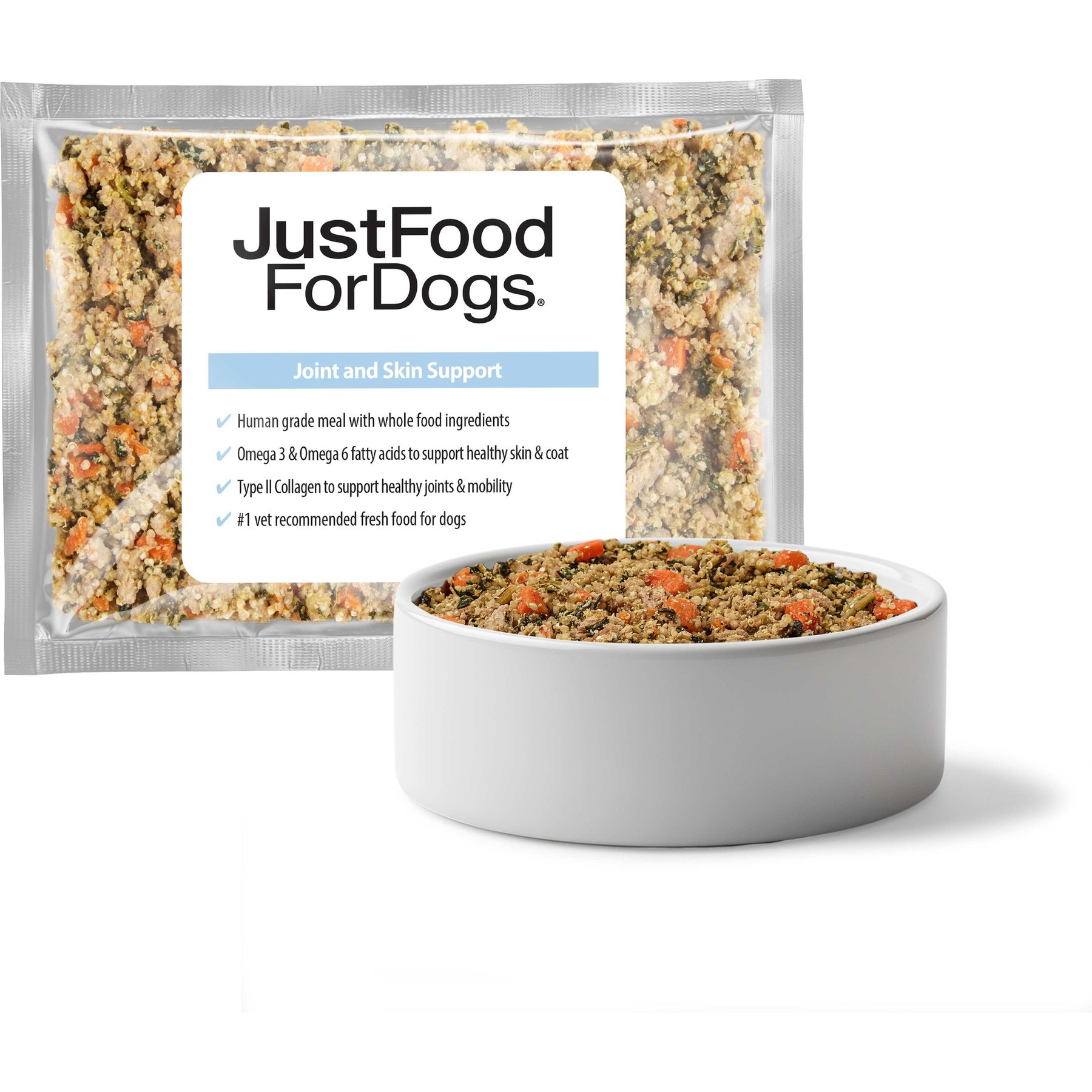 JustFoodForDogs Joint & Skin Support Recipe Frozen Human-Grade Fresh Dog Food