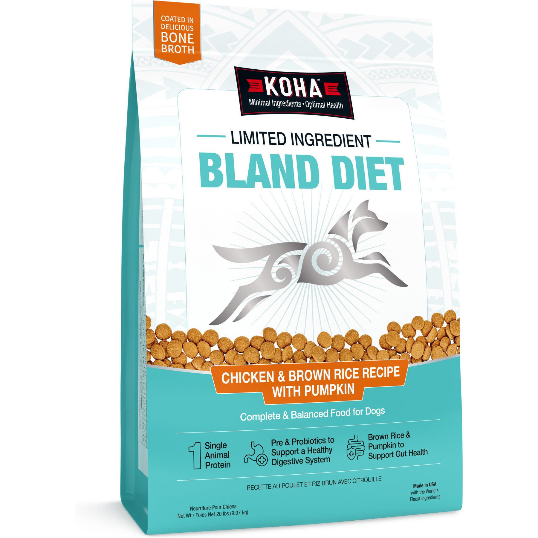 KOHA Limited Ingredient Bland Diet Sensitive Stomach Chicken & Brown Rice with Pumpkin Dry Food Dog Food