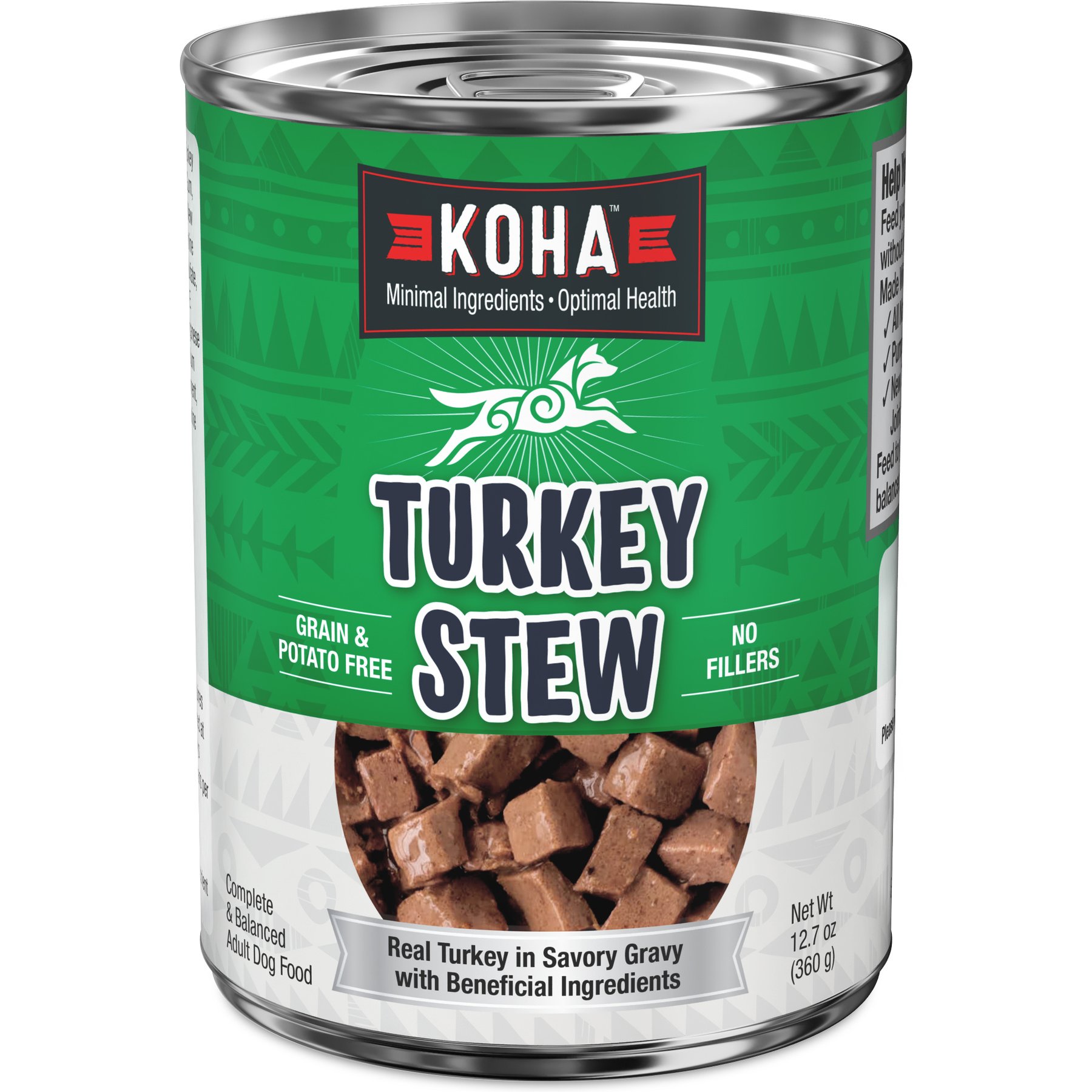 KOHA Turkey Stew High Protein Limited Ingredient Wet Dog Food, 12.7-oz can, case of 12