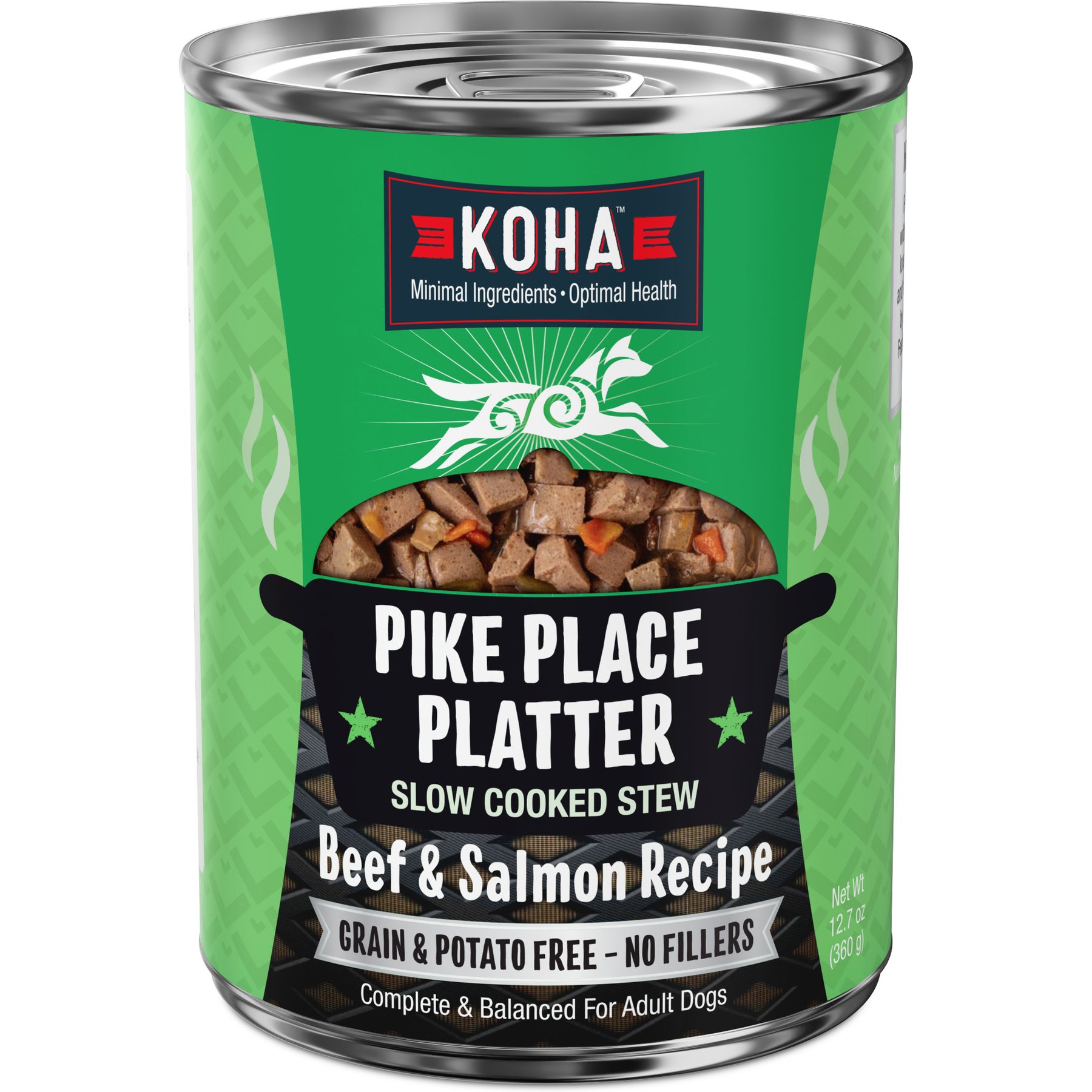 KOHA Pike Place Platter Slow Cooked Stew High Protein Wet Dog Food, 12.7-oz can, case of 12
