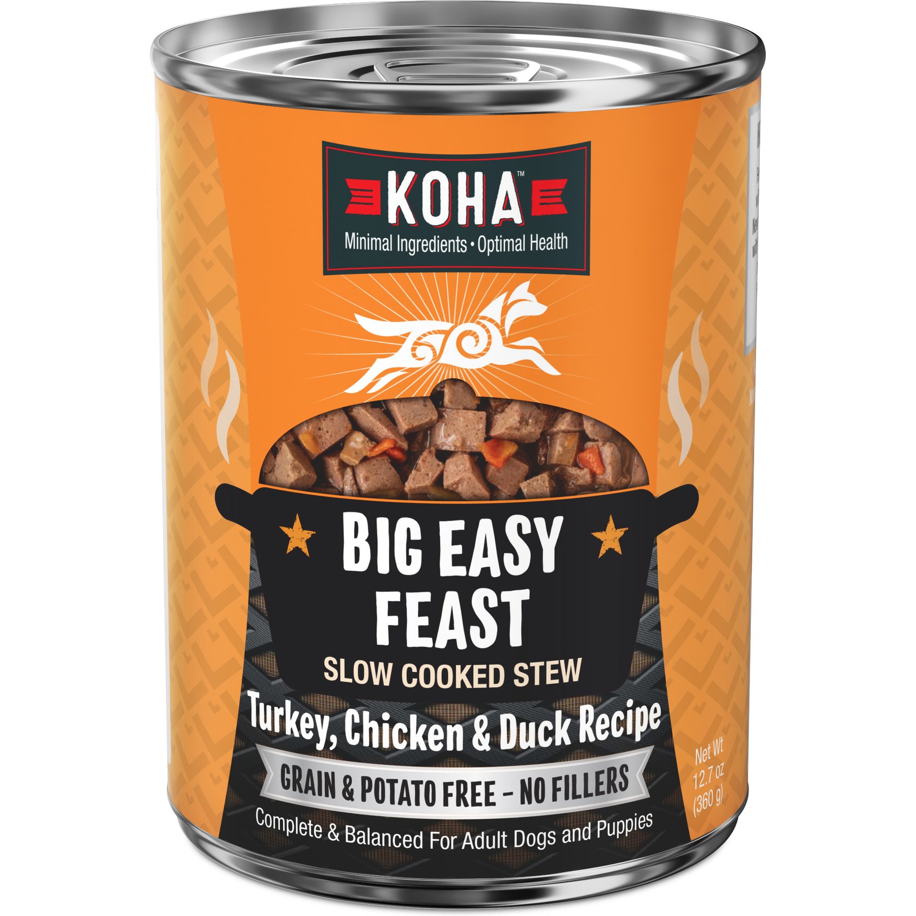 KOHA Big Easy Feast Slow Cooked Stew High Protein Wet Dog Food, 12.7-oz can, case of 12