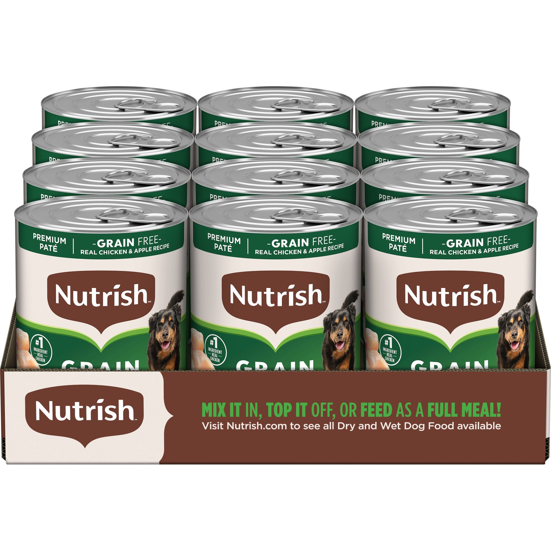 Nutrish Grain-Free Real Chicken & Apple Recipe Premium Pate Wet Dog Food