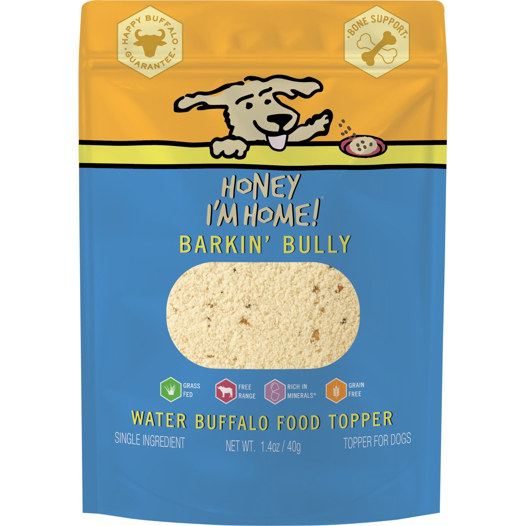Honey I'm Home! Barkin' Bully Natural Water Buffalo Dog Meal Topper