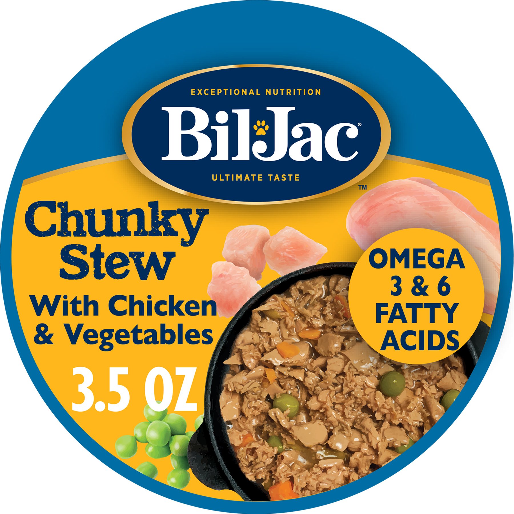 Bil-Jac Chunky Stew Chicken & Vegetables Recipe Wet Dog Food, 3.5-oz tub, case of 12