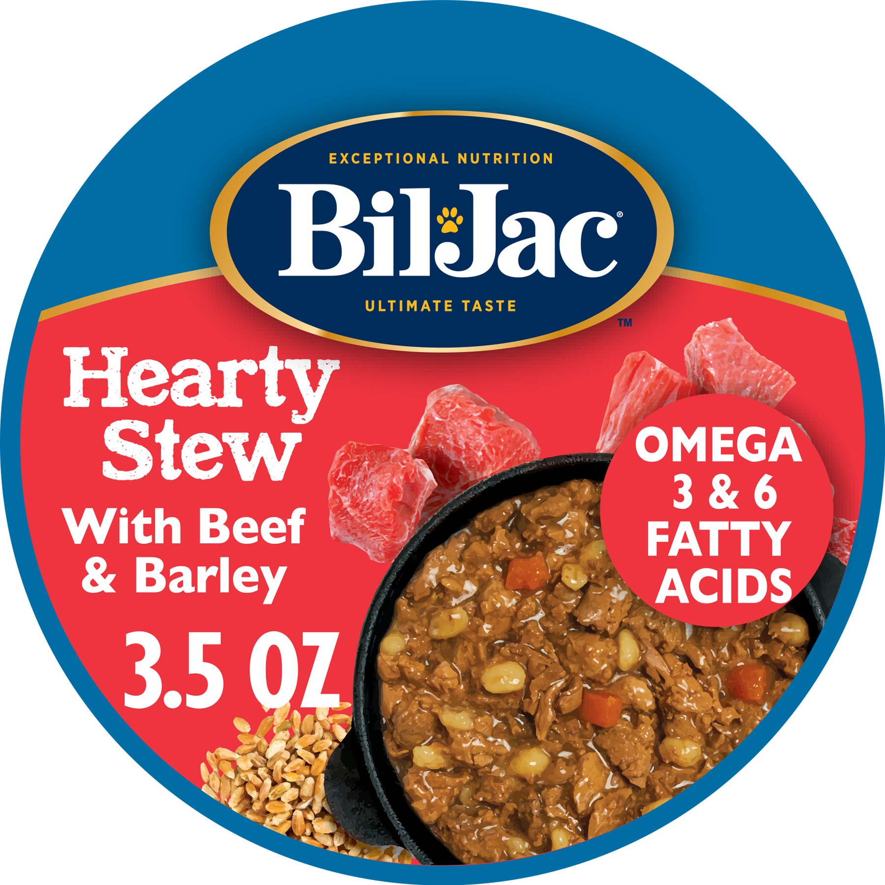 Bil-Jac Hearty Stew Beef & Barley Recipe Wet Dog Food, 3.5-oz tub, case of 12