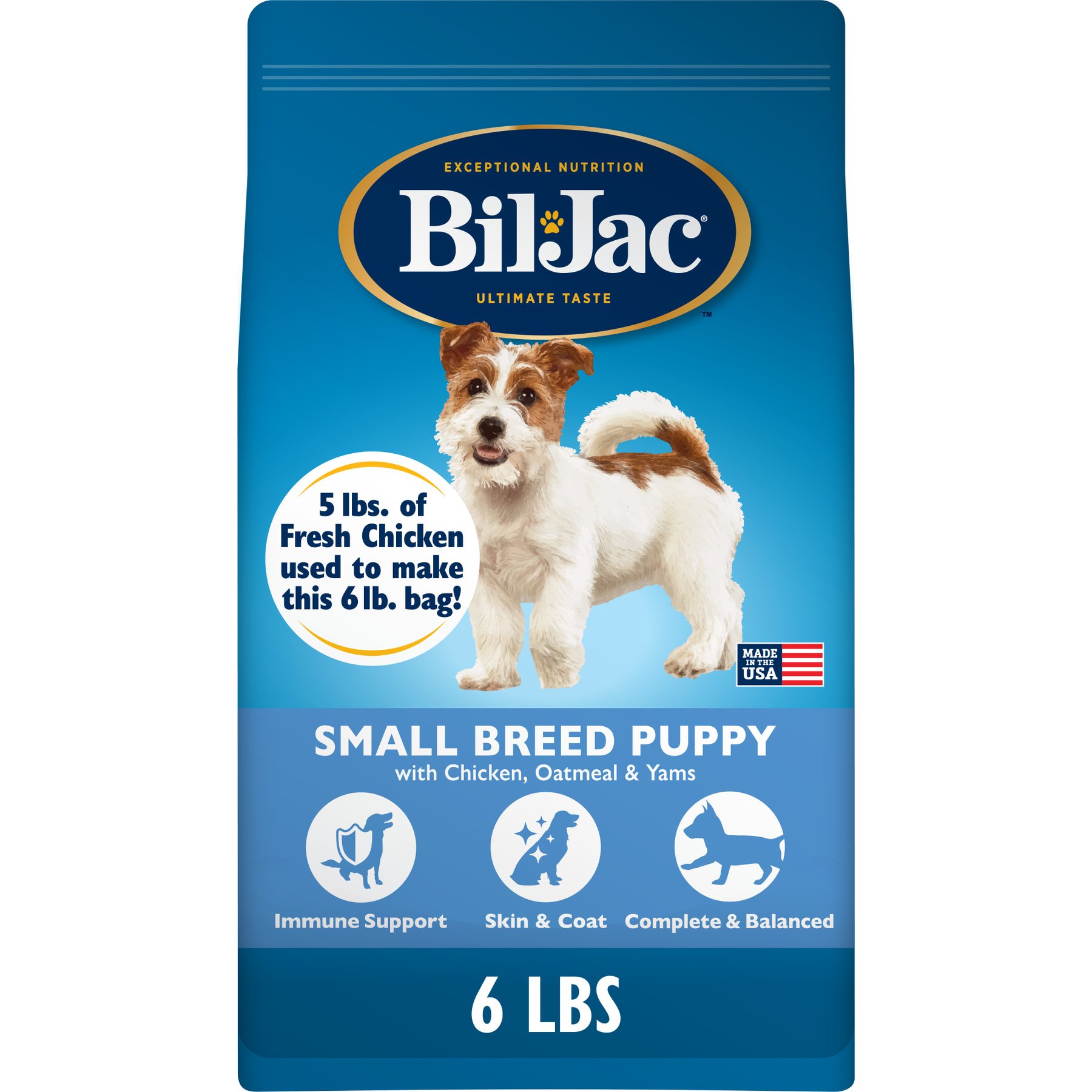 Bil-Jac Small Breed Puppy Chicken, Oatmeal & Yam Recipe Dry Dog Food