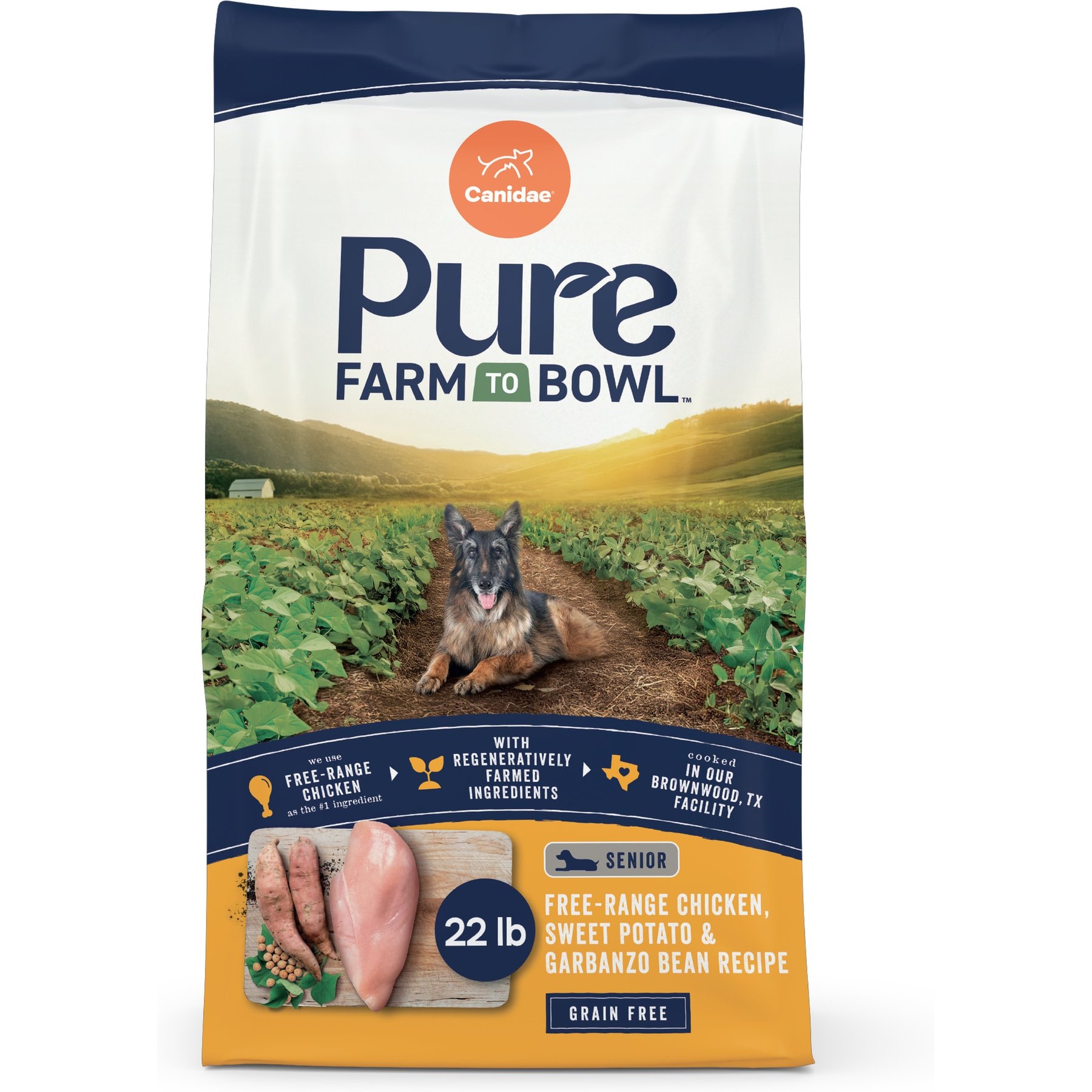 CANIDAE Grain-Free PURE Senior Limited Ingredient Chicken, Sweet Potato & Garbanzo Bean Recipe Dry Dog Food