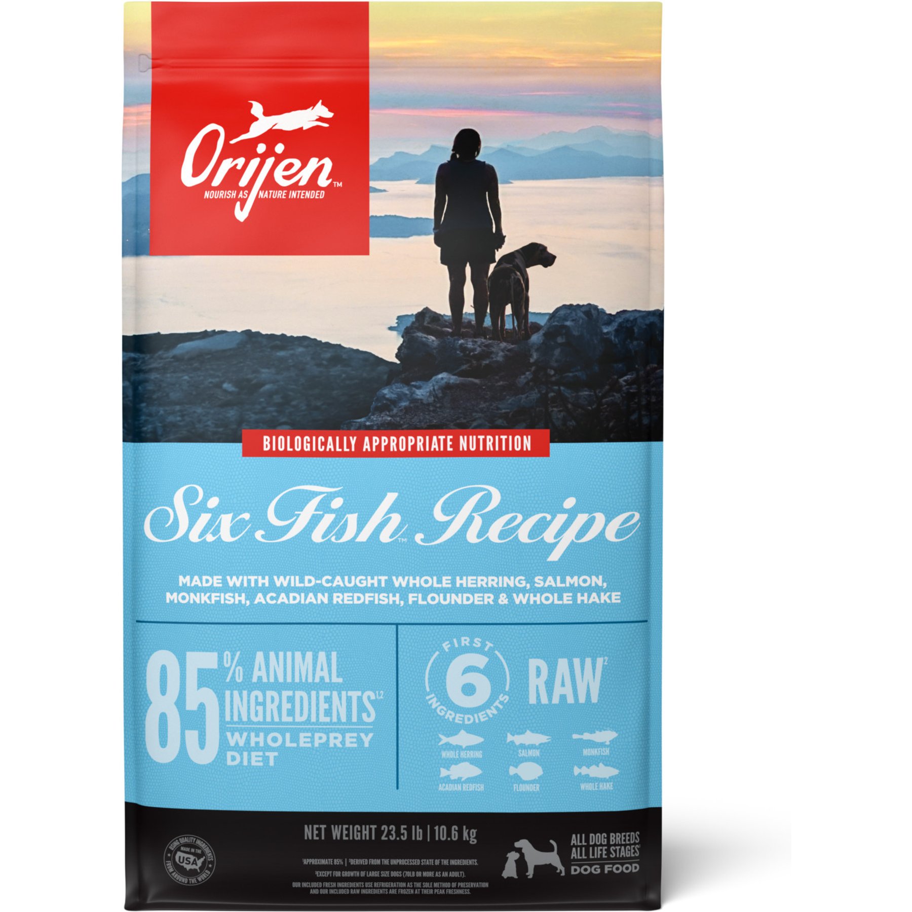 ORIJEN Six Fish Grain-Free Poultry Free High-Protein Dry Dog Food