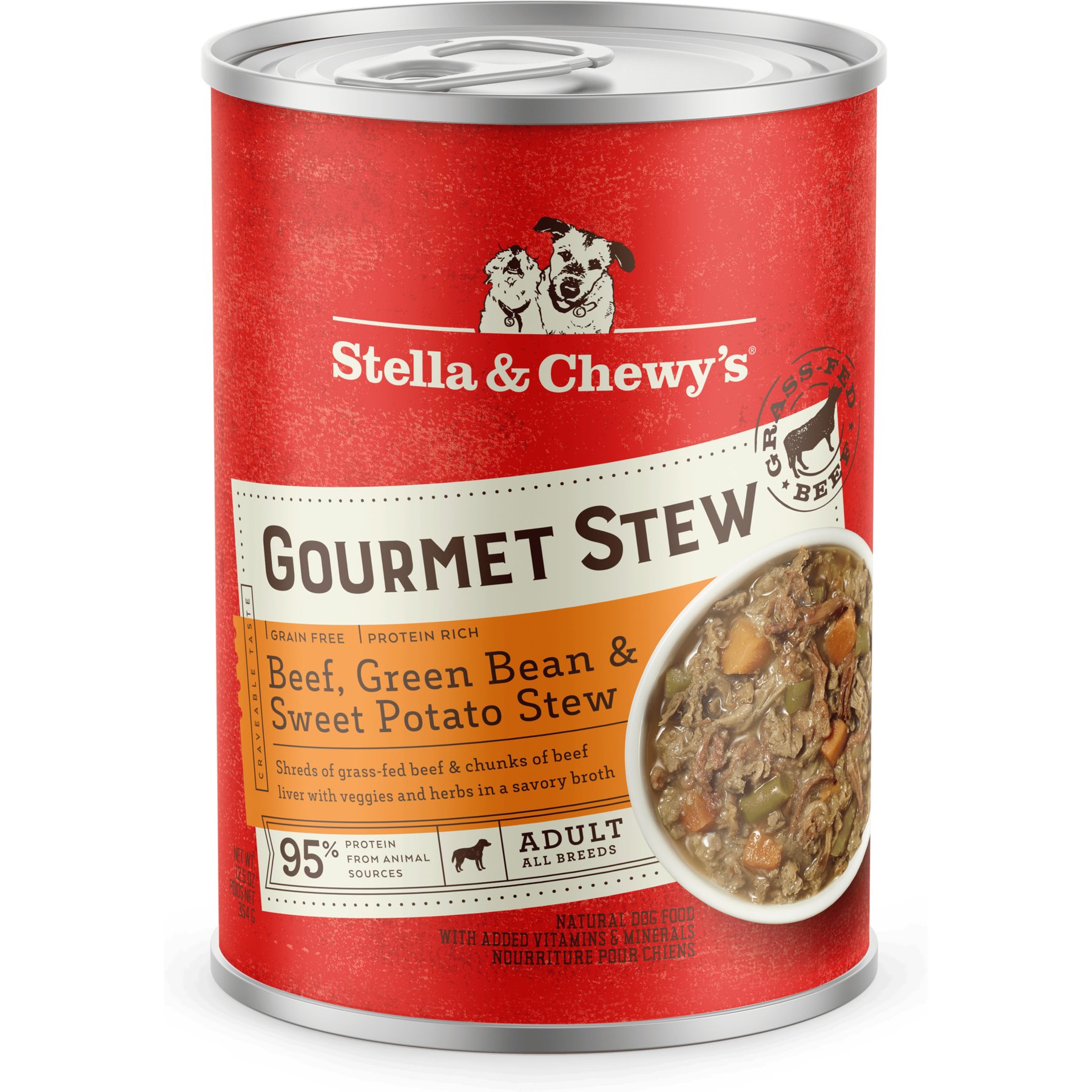 Stella & Chewy's Gourmet Stew Beef with Green Beans & Sweet Potatoes Grain-Free Wet Dog Food