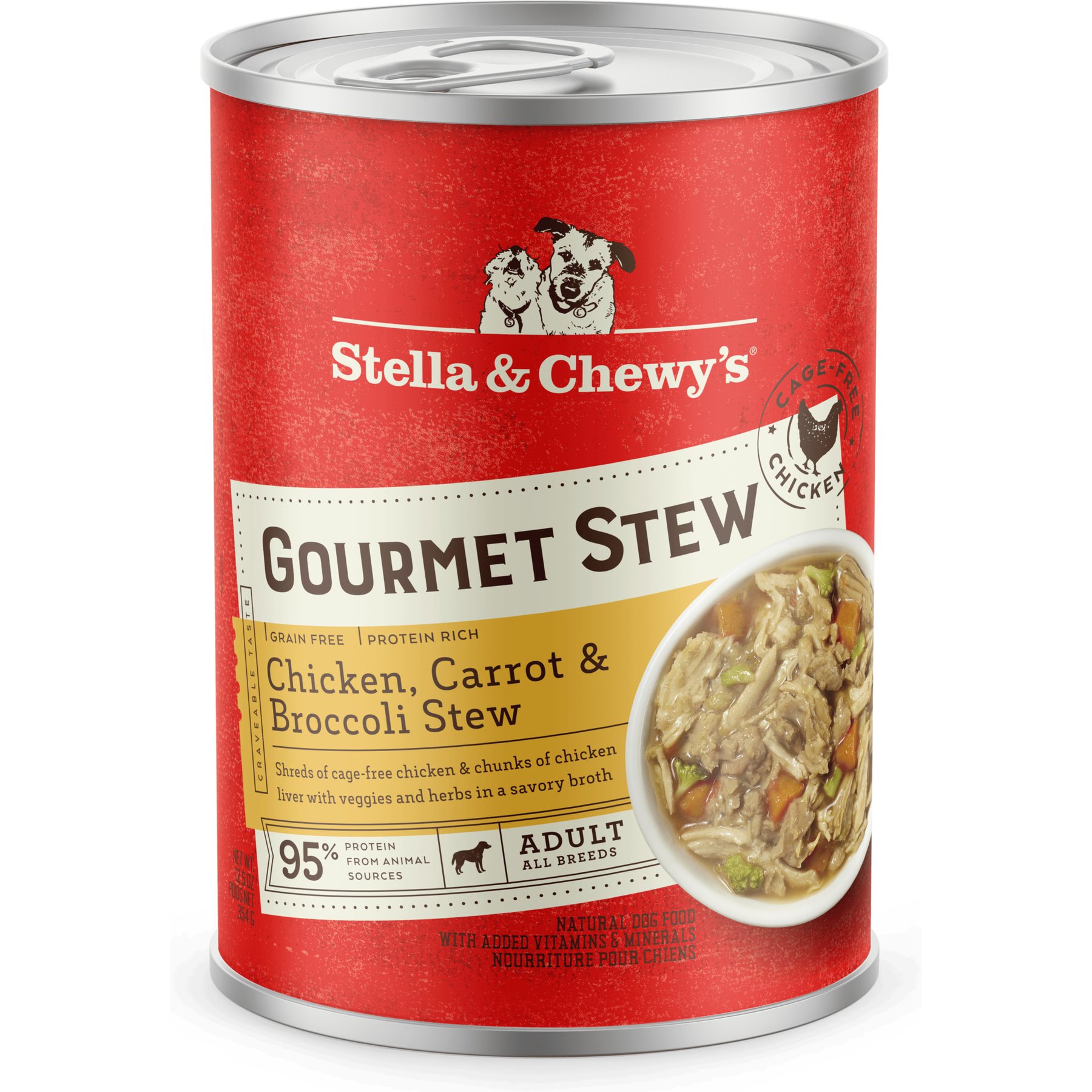 Stella & Chewy's Stella & Chewy's Gourmet Stew Cage-Free Chicken with Carrot & Broccoli Grain-Free Wet Dog Food dog food package