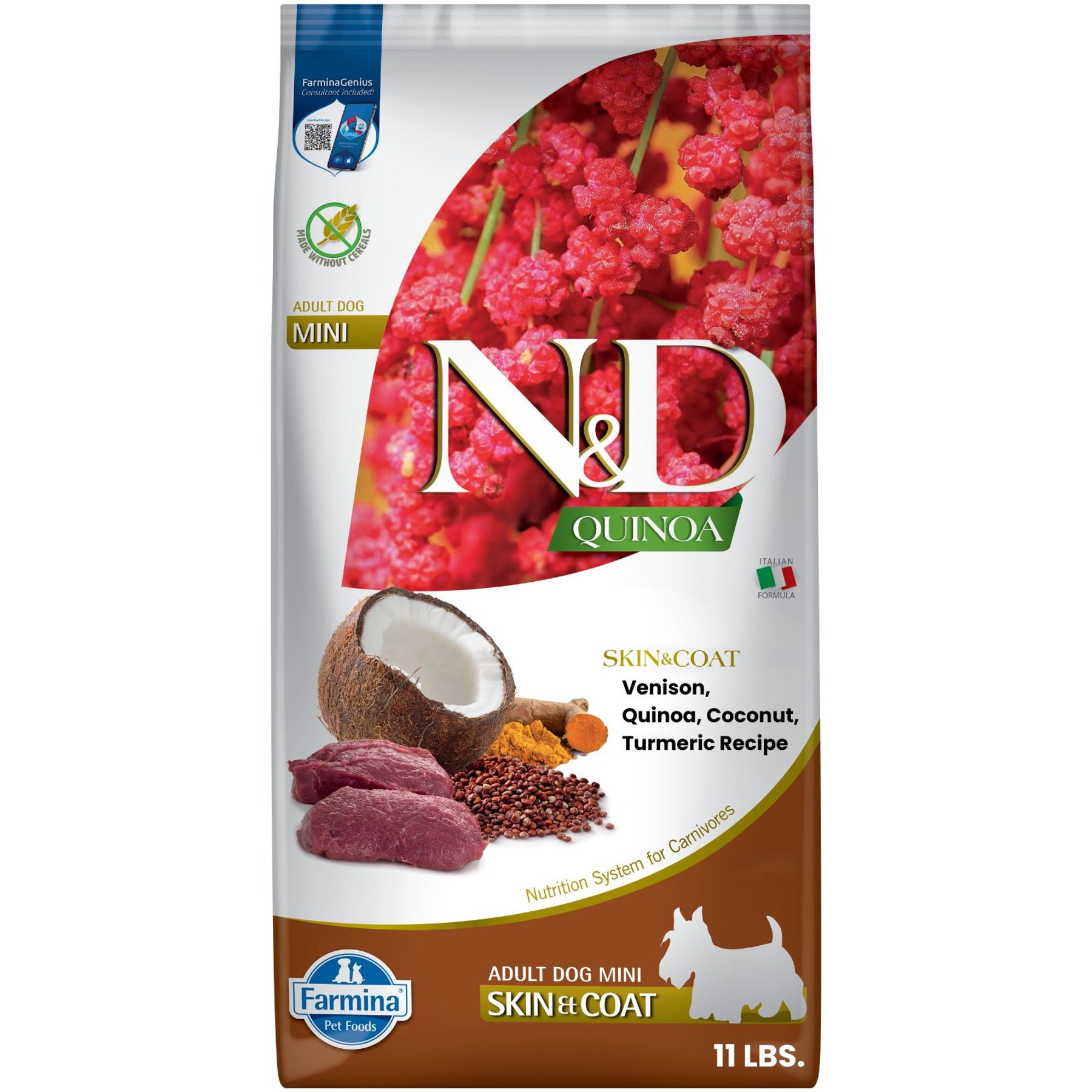Farmina N&D Quinoa Canine Adult Skin & Coat Venison, Coconut & Turmeric Dry Dog Food