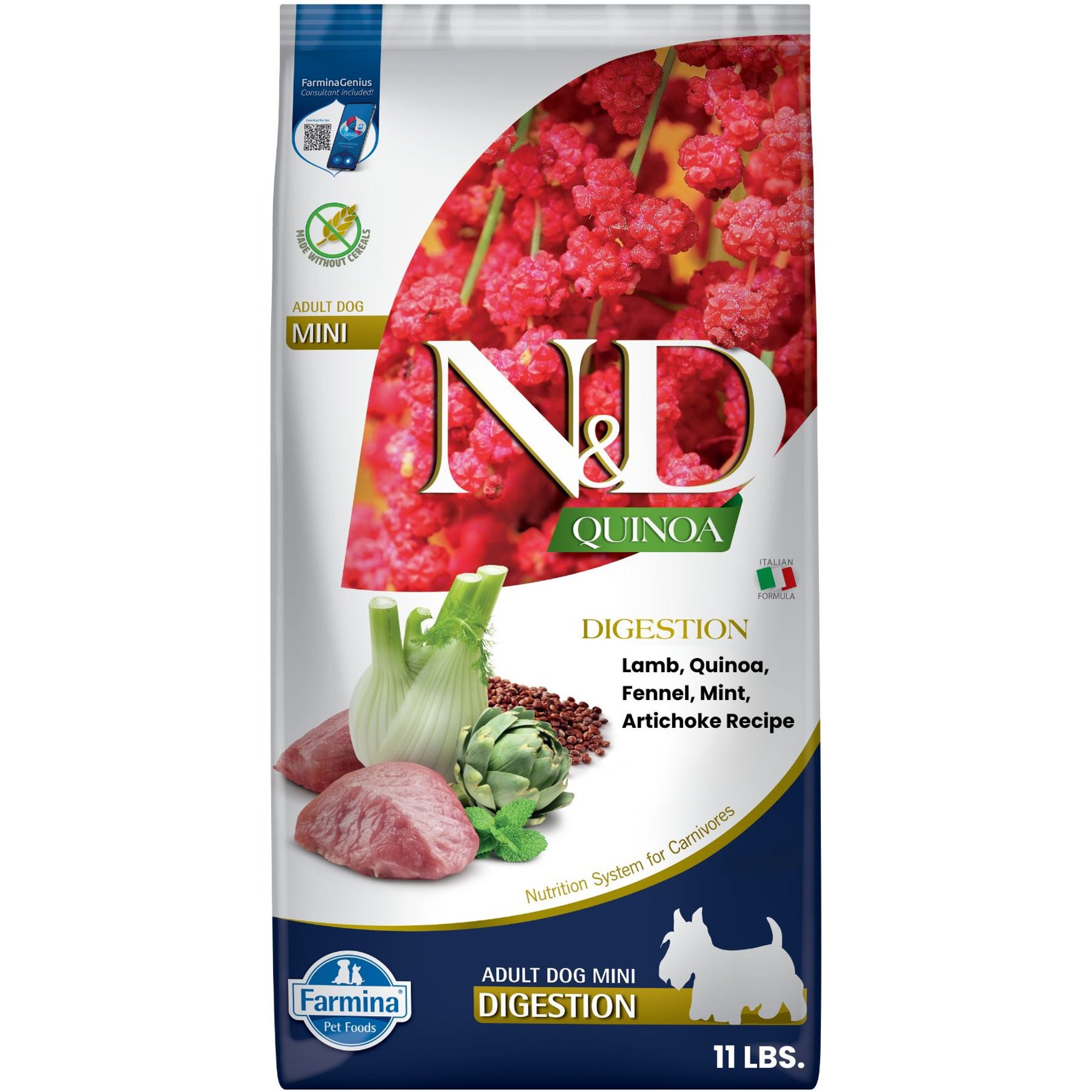 Farmina N&D Quinoa Canine Adult Digestion Lamb, Fennel & Arctic Mint Dry Dog Food