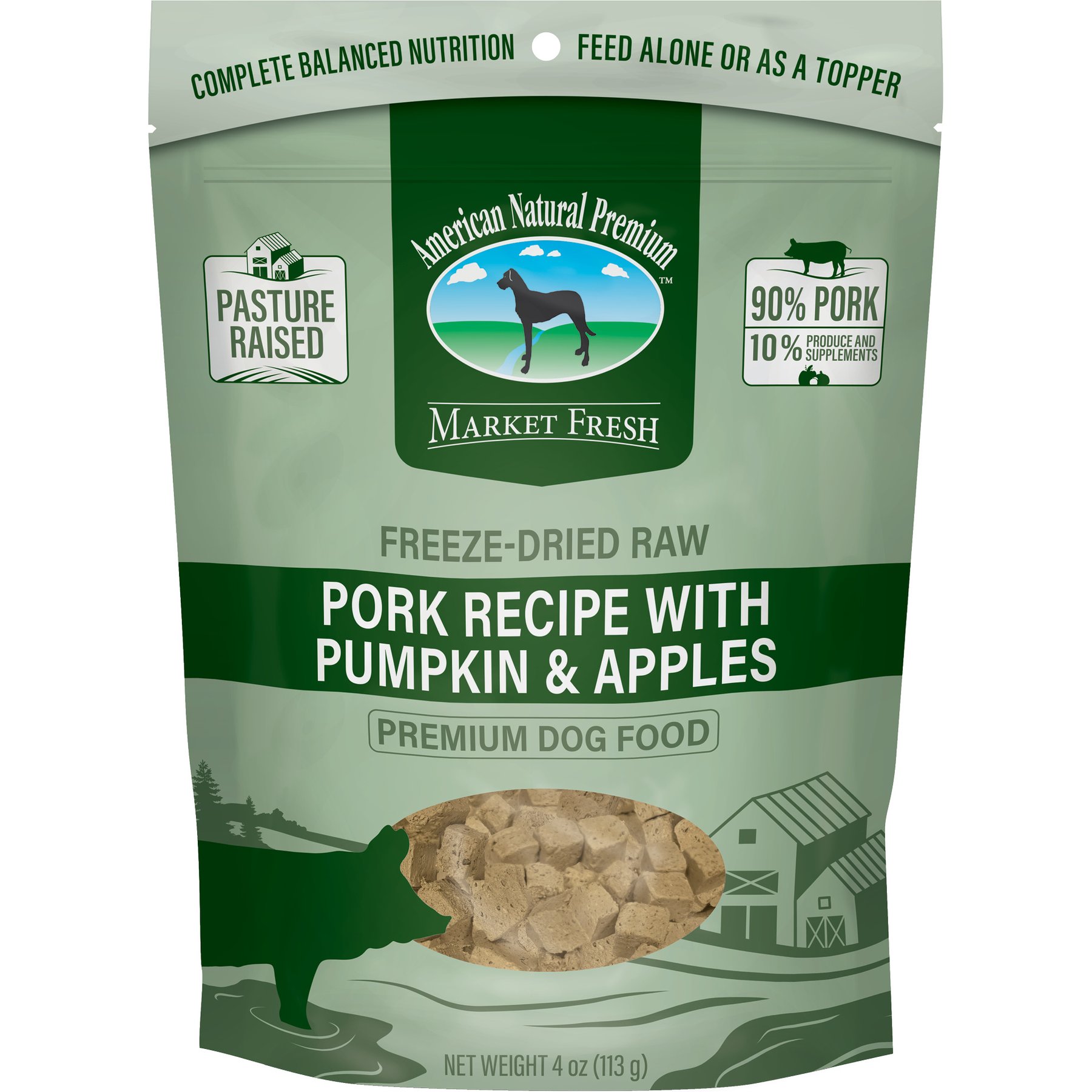 American Natural Premium Market Fresh Pork with Pumpkin & Apples Freeze-Dried Dog Food